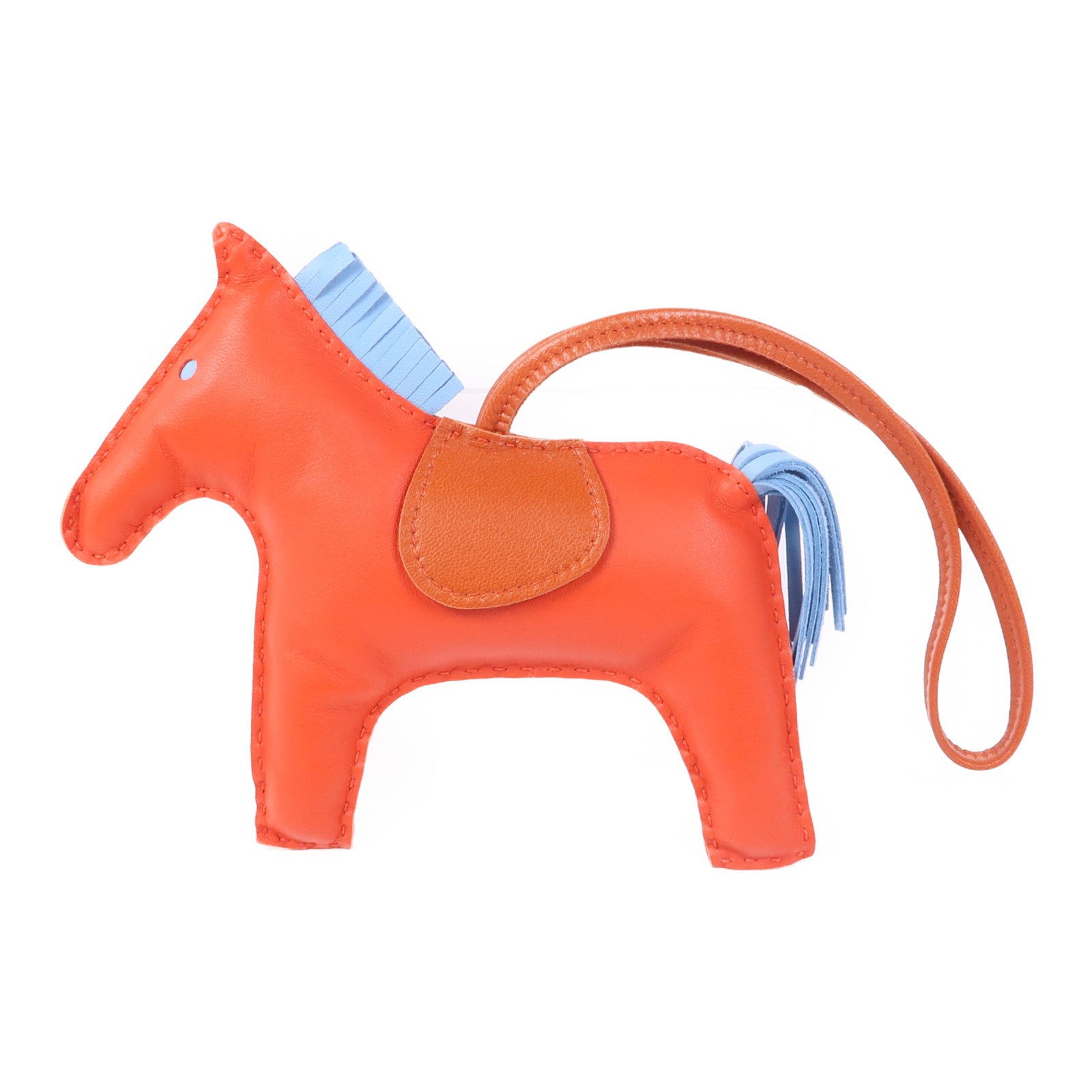 HERMES Milo皮革Rodeo GM掛飾Red