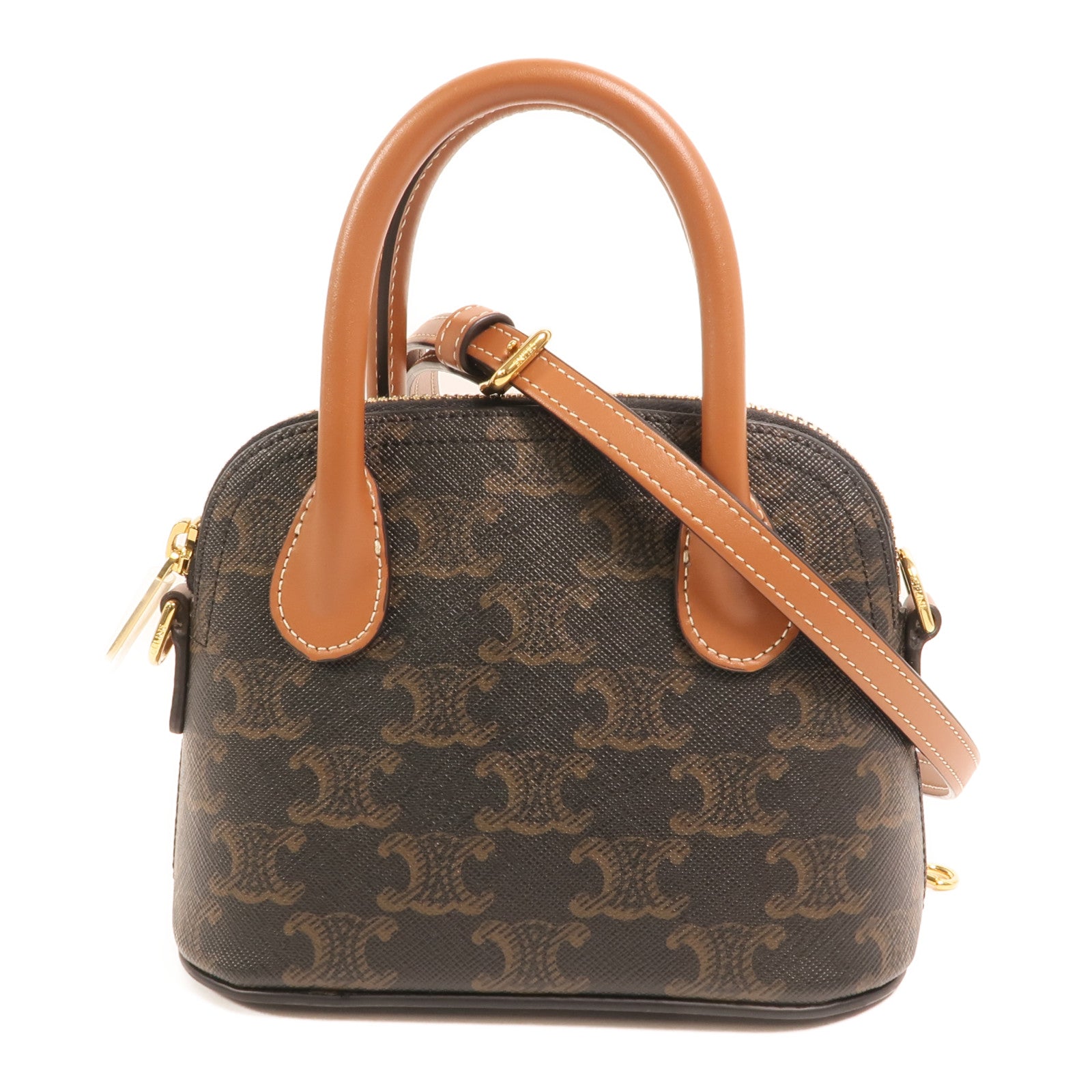 CELINE 塗層帆布Mini Honorine金扣手挽肩背兩用袋
