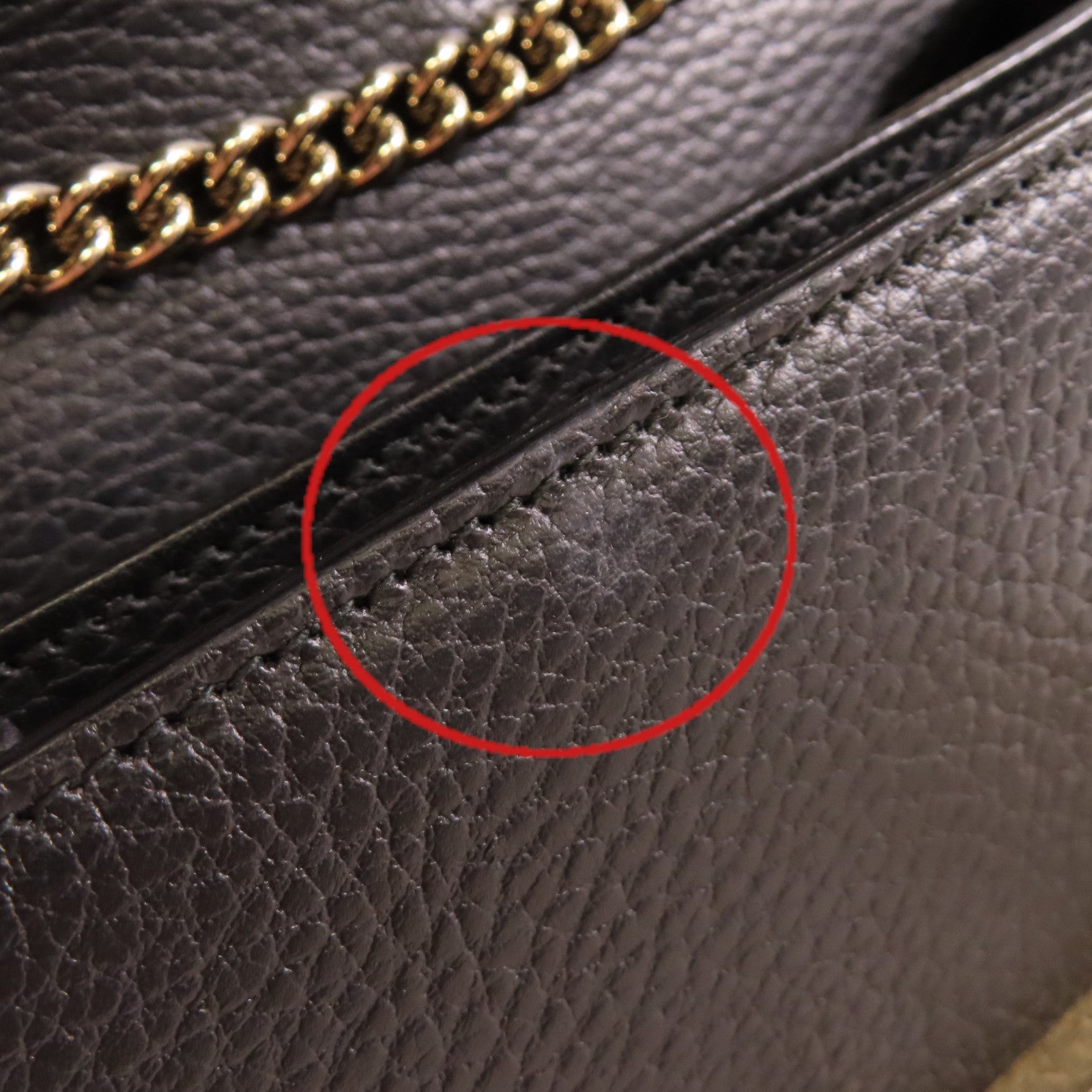 GUCCI 【激減優惠】牛皮皮革Interlocking GG Chain Shoulder Bag金扣鏈帶肩背袋黑色