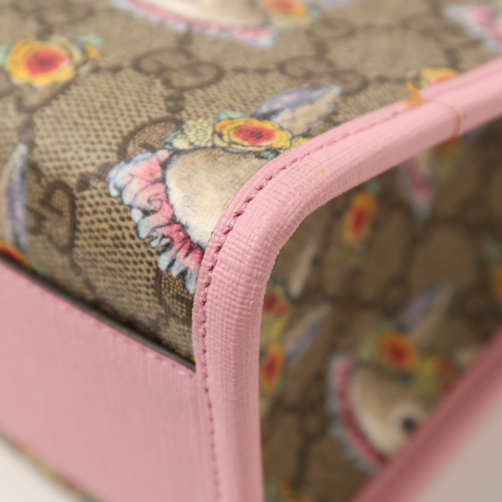 GUCCI 塗層帆布Tote Bag銀扣手挽肩背兩用袋