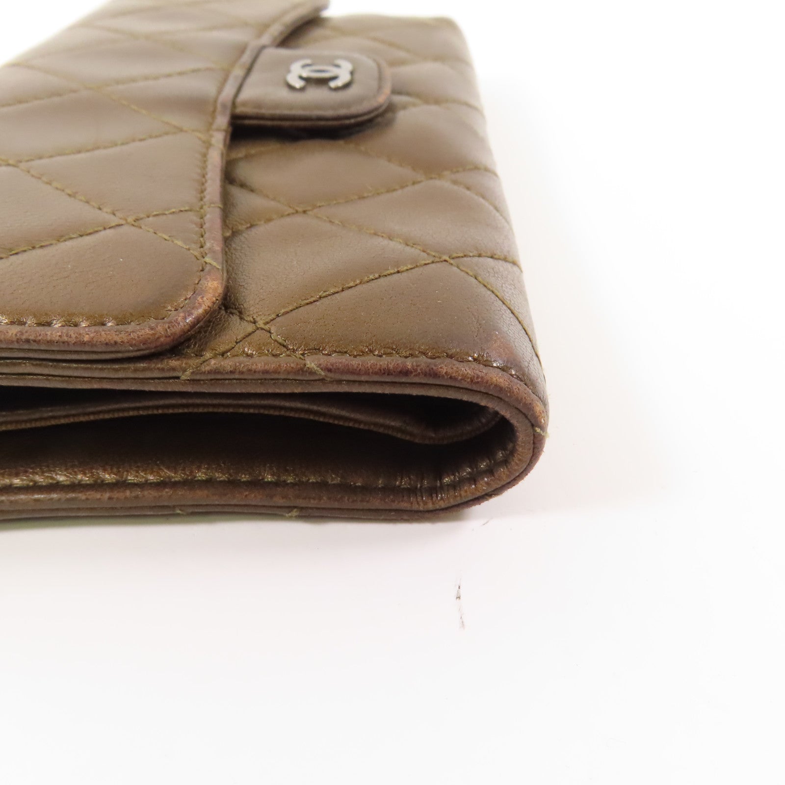 CHANEL 【激減優惠】羊皮皮革Long Wallet銀扣長錢包