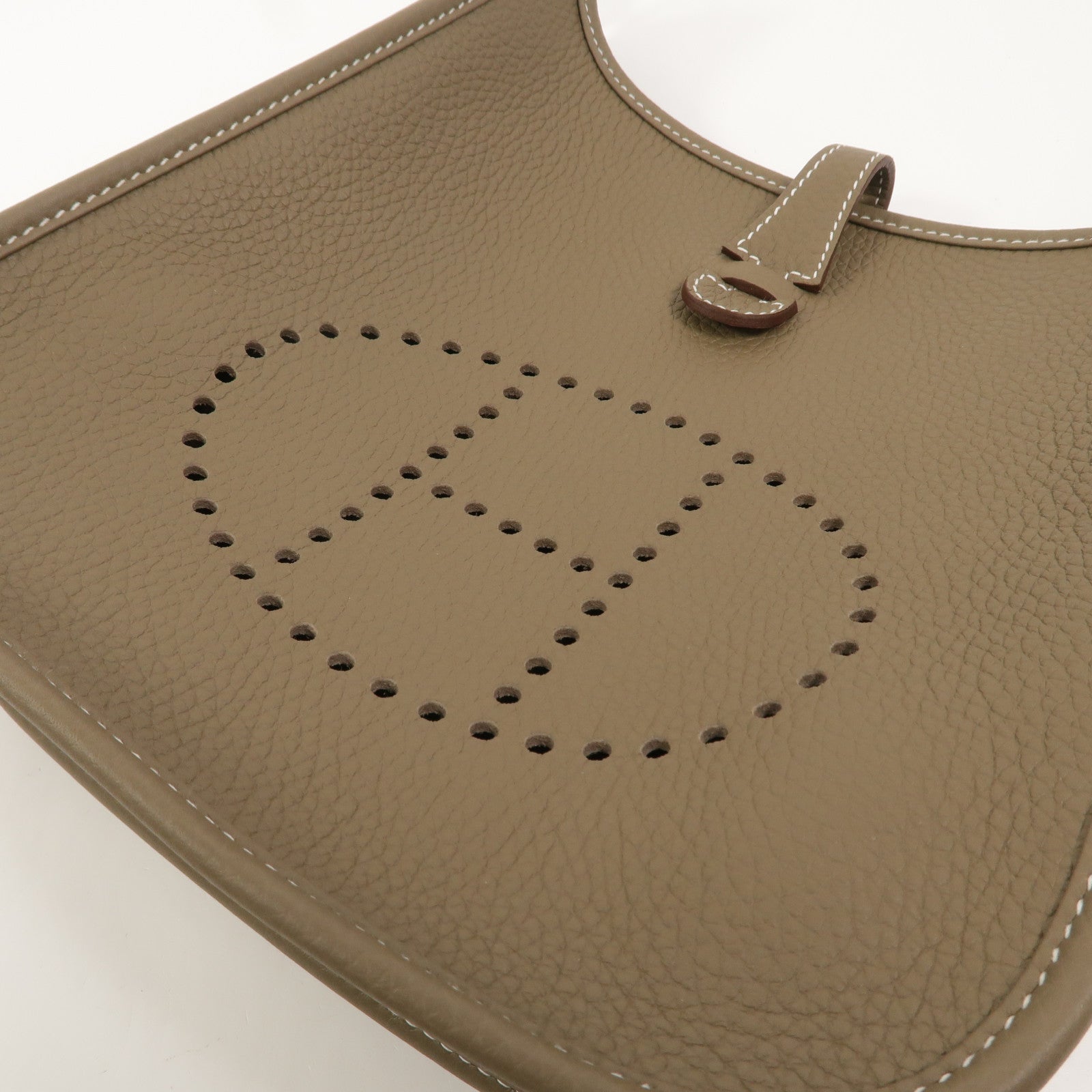 HERMES Clemence皮革Evelyne 23肩背袋Etoupe