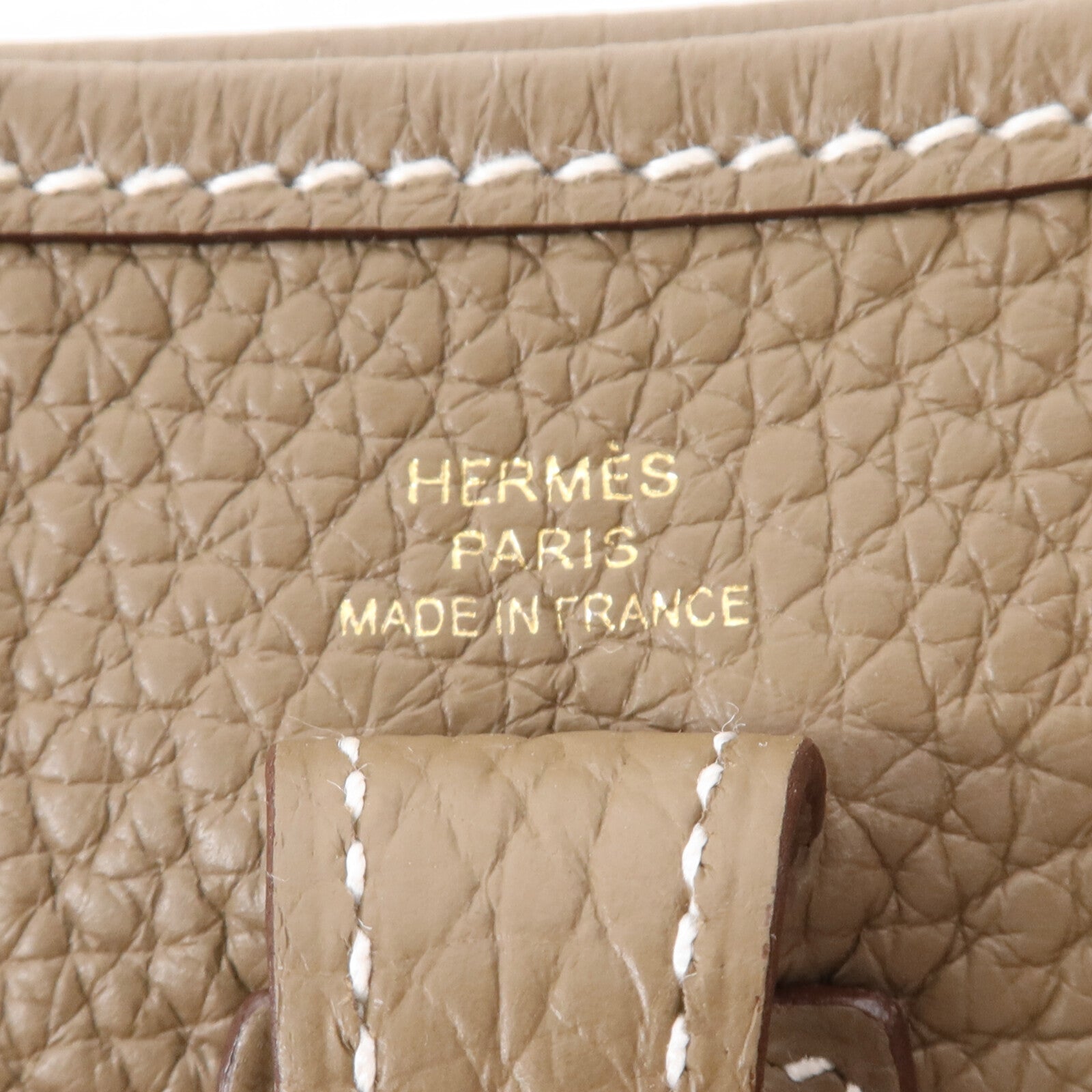 HERMES Clemence皮革Evelyne TPM金扣肩背袋Etoupe