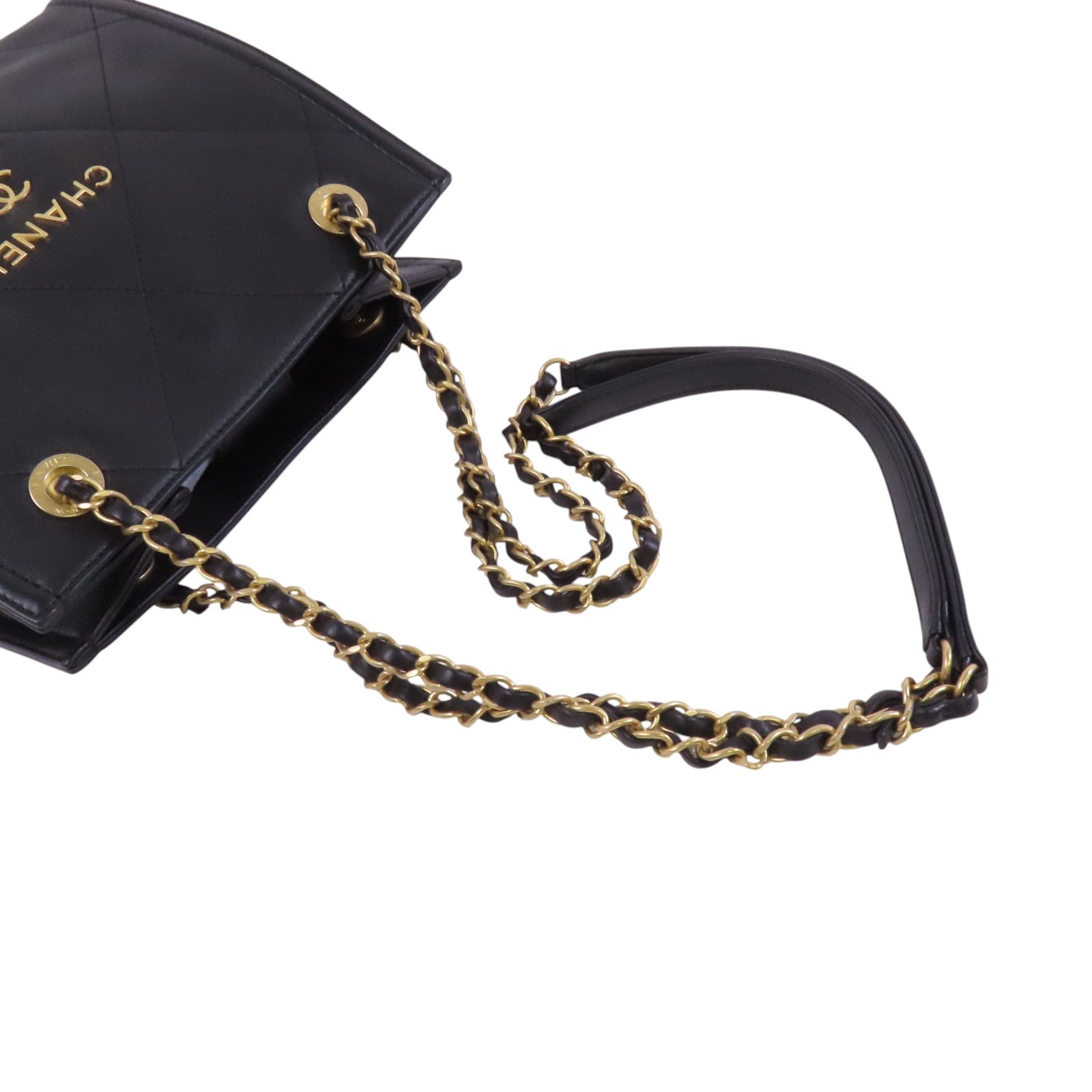 CHANEL 羊皮皮革Matelasse金扣鏈帶肩背袋