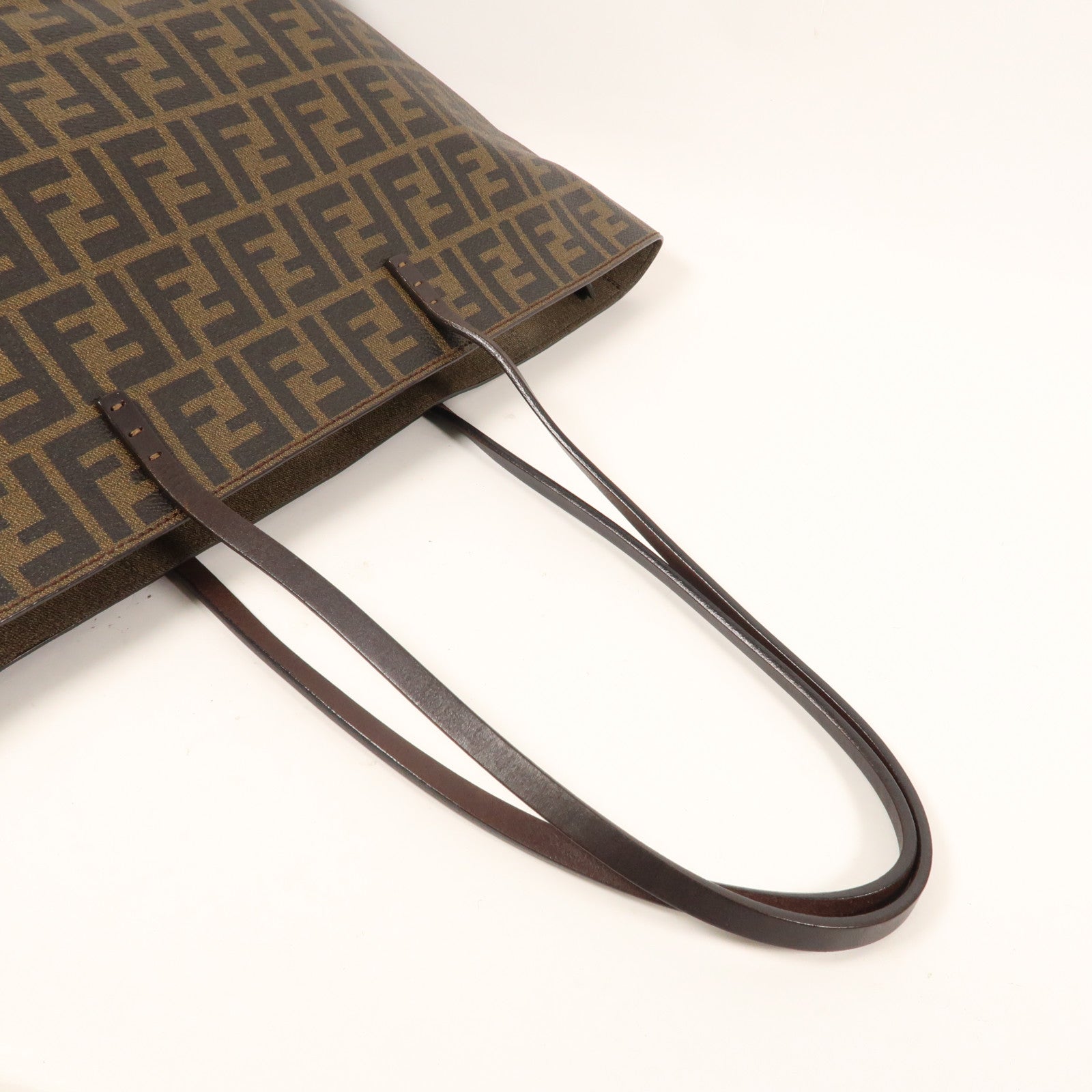 FENDI 塗層帆布Shoulder Tote金扣手挽袋啡色
