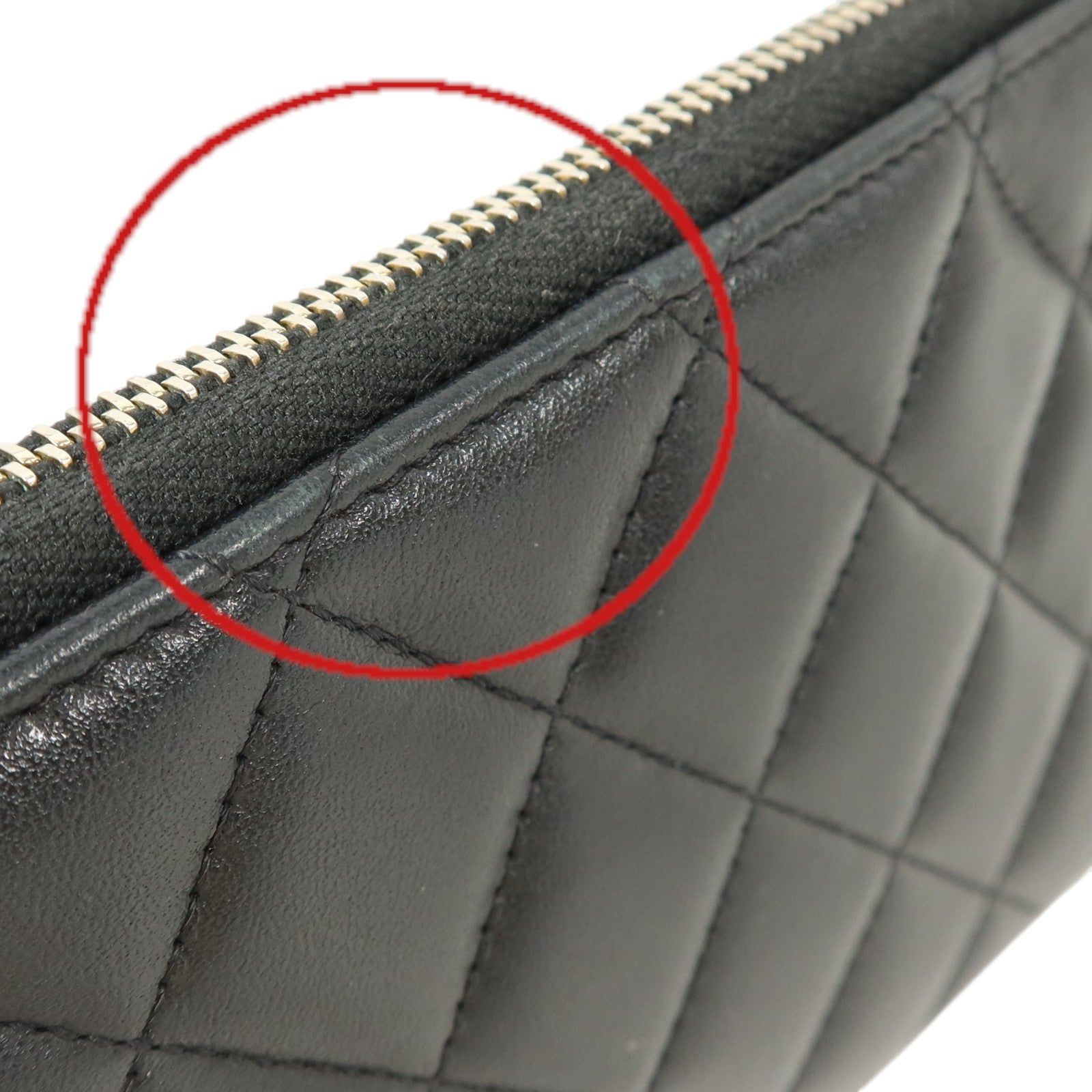 CHANEL 羊皮皮革Boy Chanel Zipper Long Wallet金扣長錢包