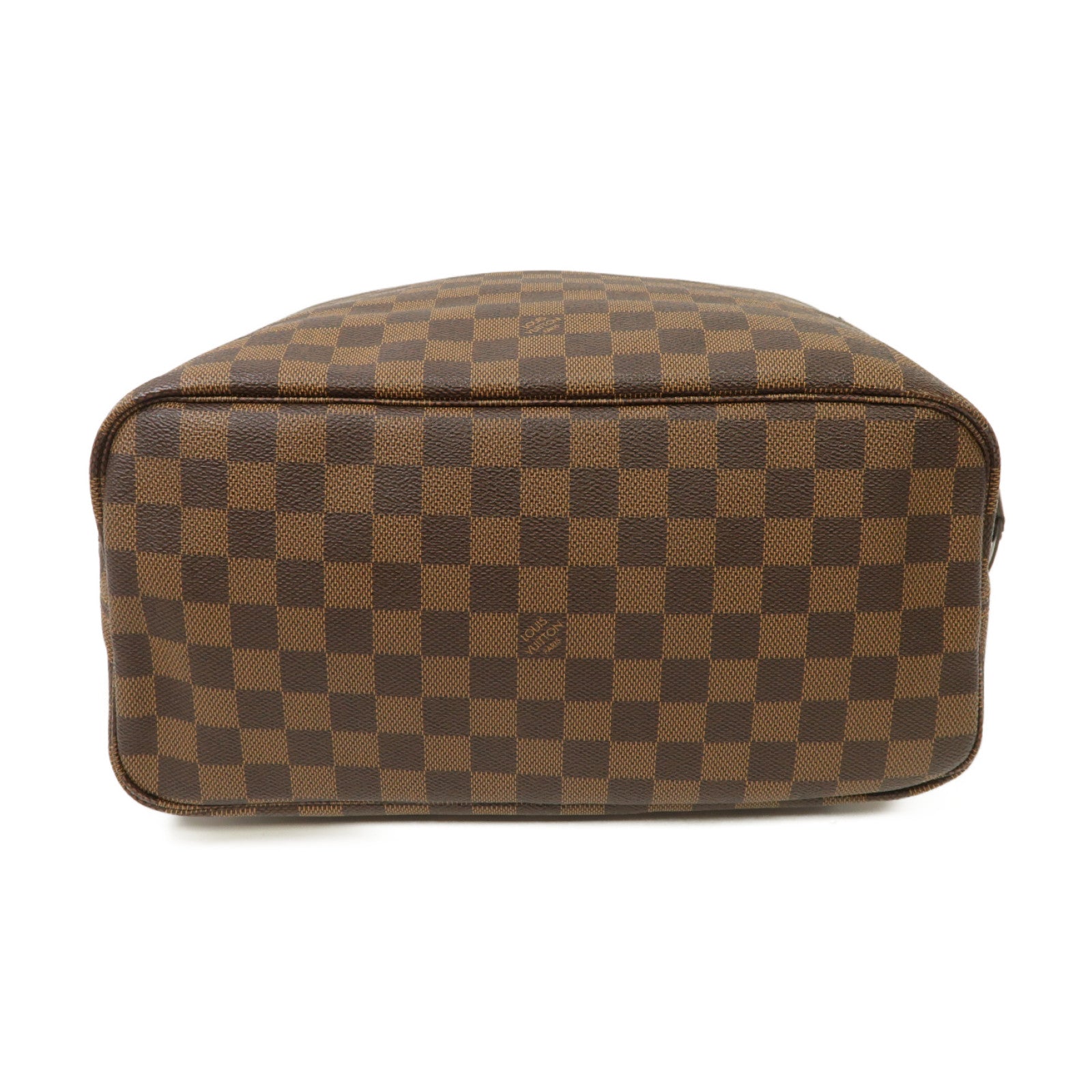 LOUIS VUITTON Damier Neverfull MM金扣手挽袋啡色