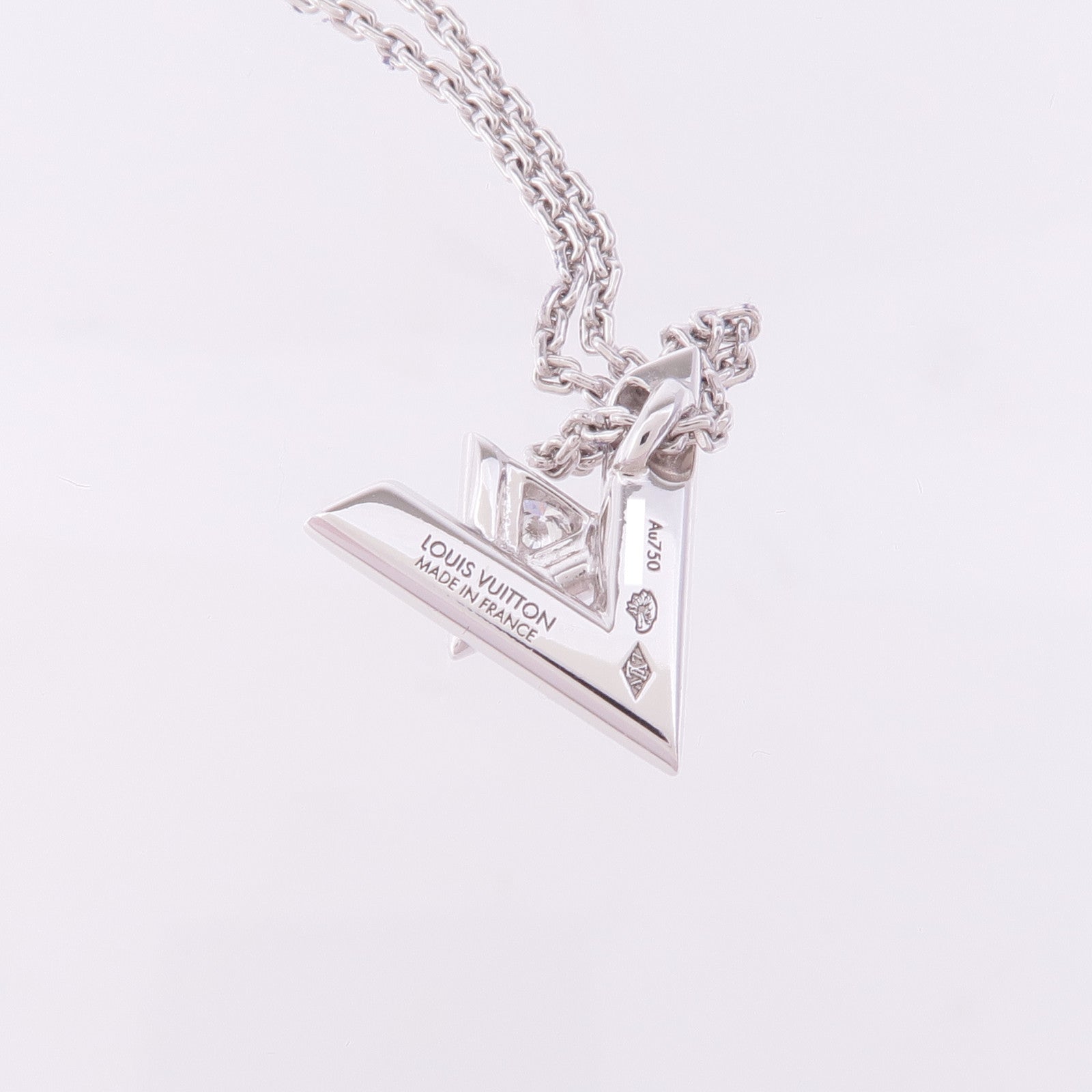 LOUIS VUITTON 18K白金LV Volt One鑽石項鍊