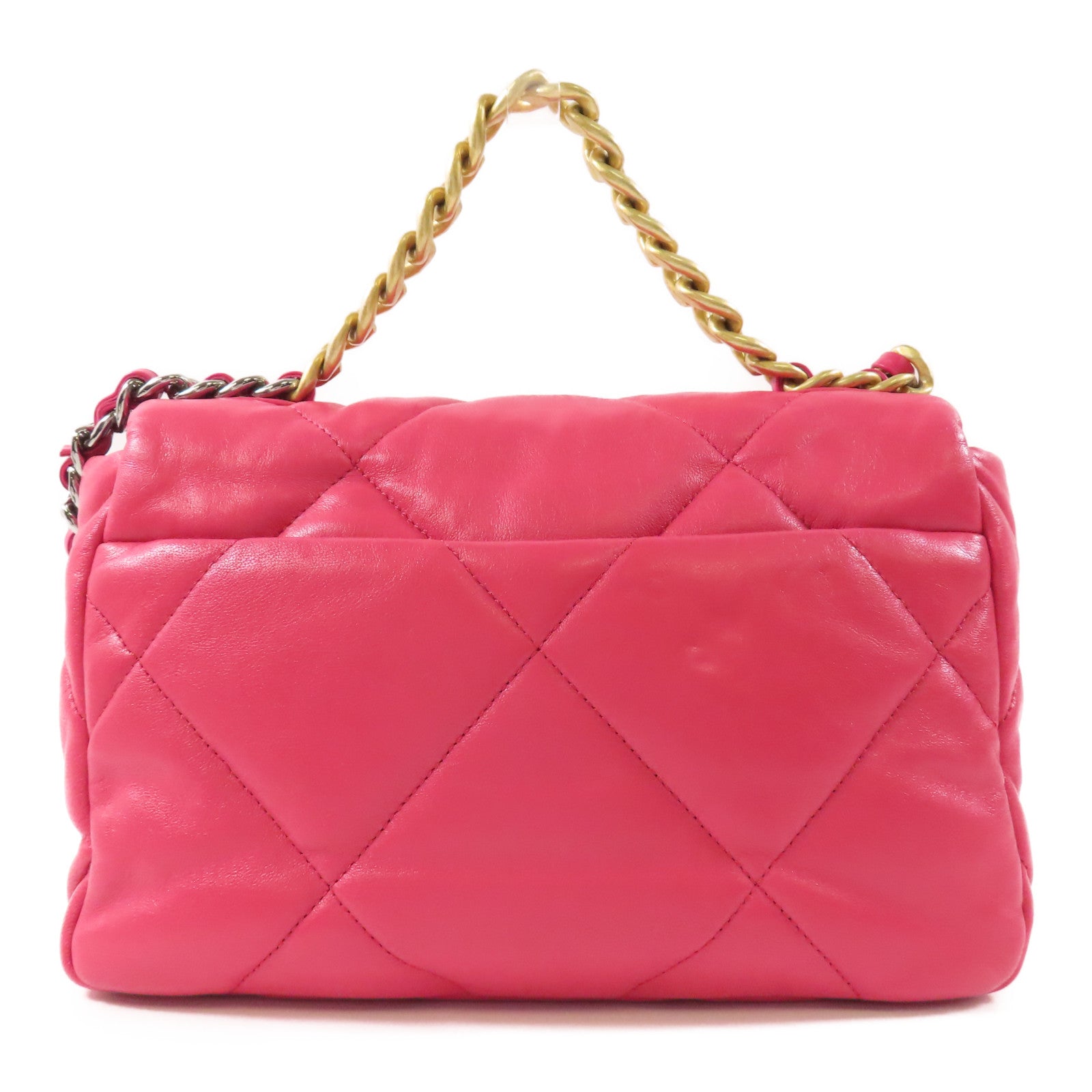 CHANEL 【激減優惠】羊皮皮革Chanel 19 Flap Bag金扣手挽肩背兩用袋