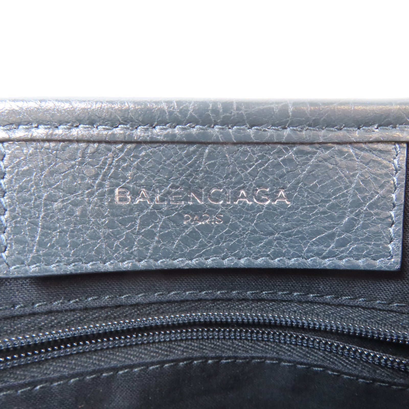 BALENCIAGA 牛皮皮革2 Way Shoulder Bag銀扣手挽肩背兩用袋灰色
