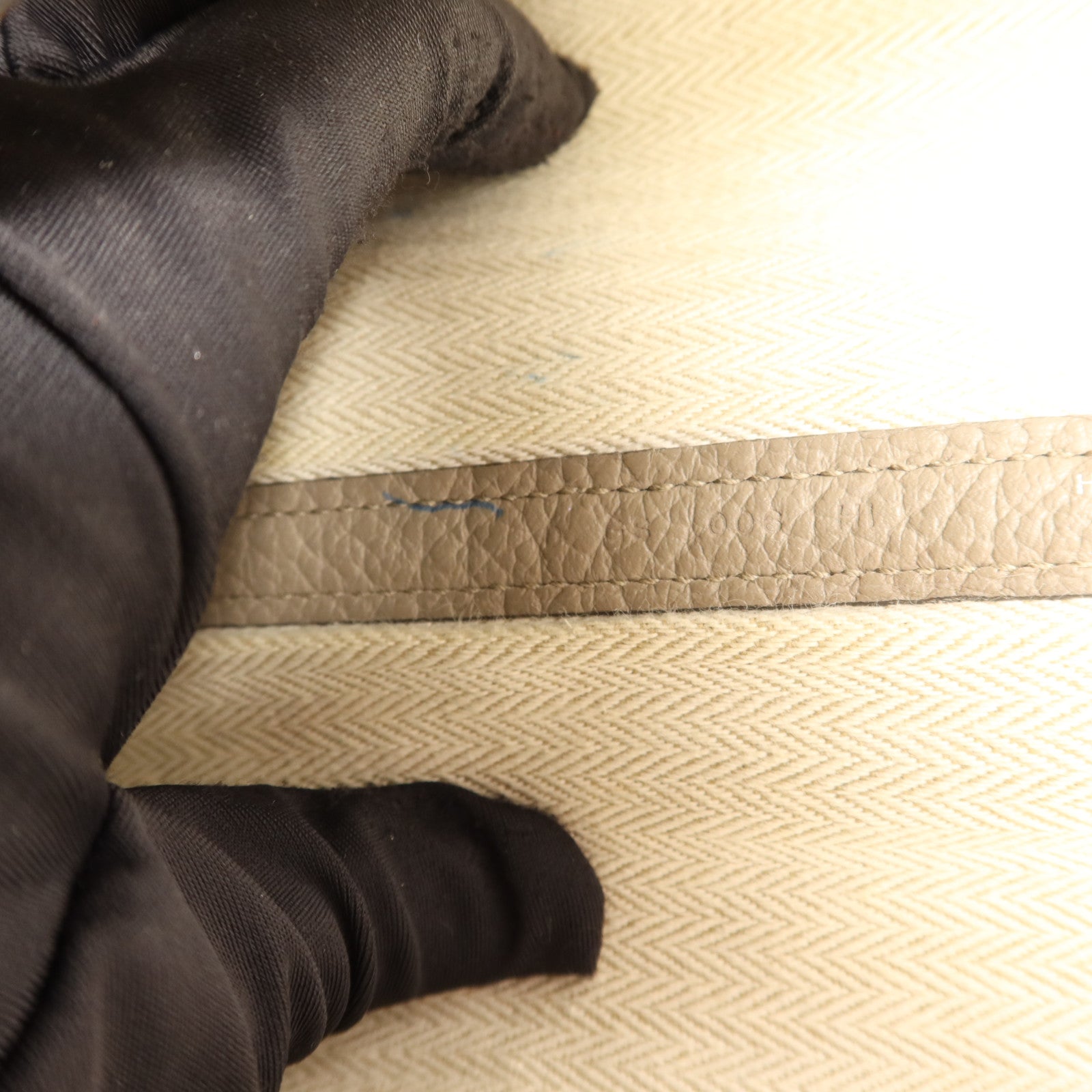 HERMES Country皮革Garden Party PM銀扣手挽袋Gris Asphalt