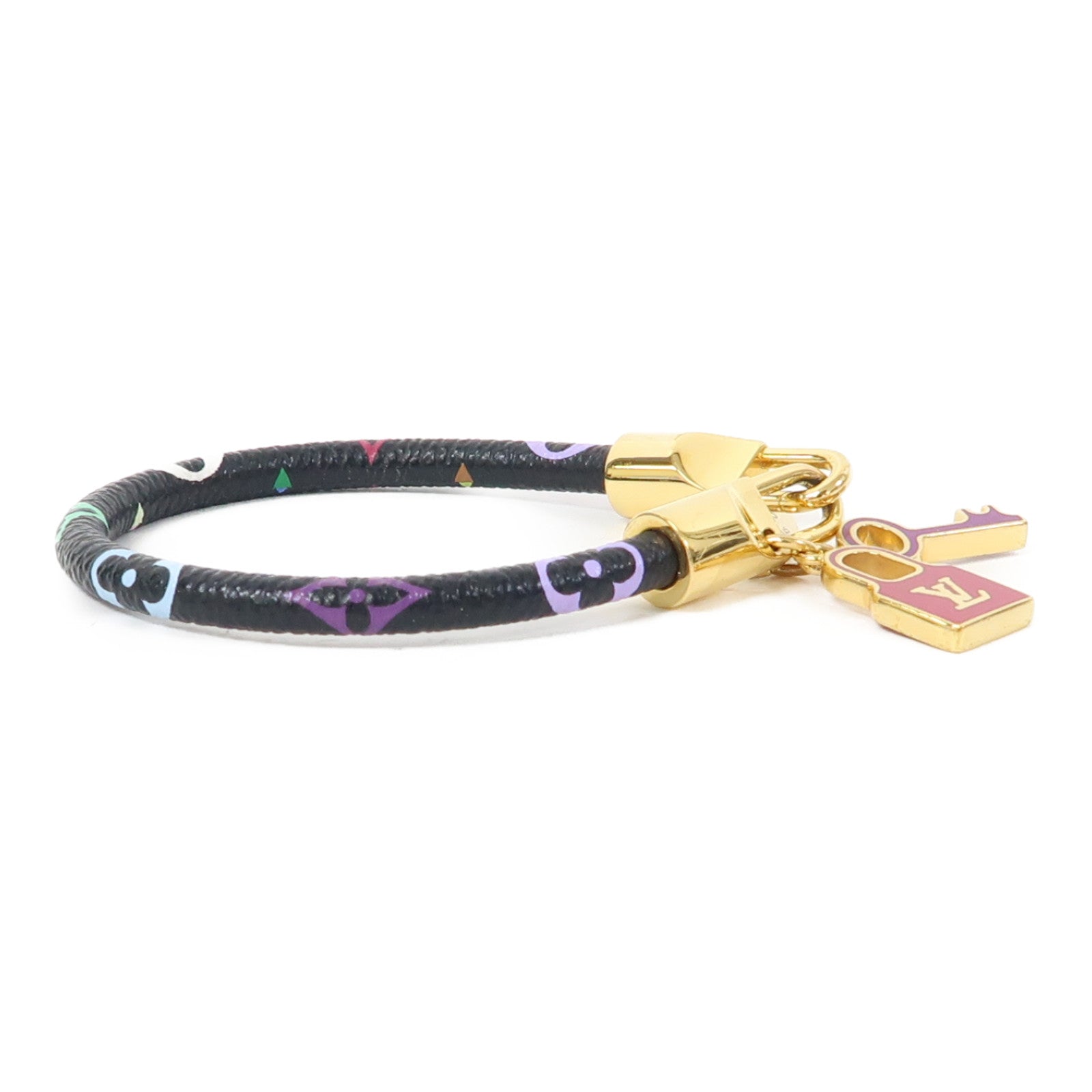 LOUIS VUITTON Monogram Multicolore Bracelet金扣手鏈黑色