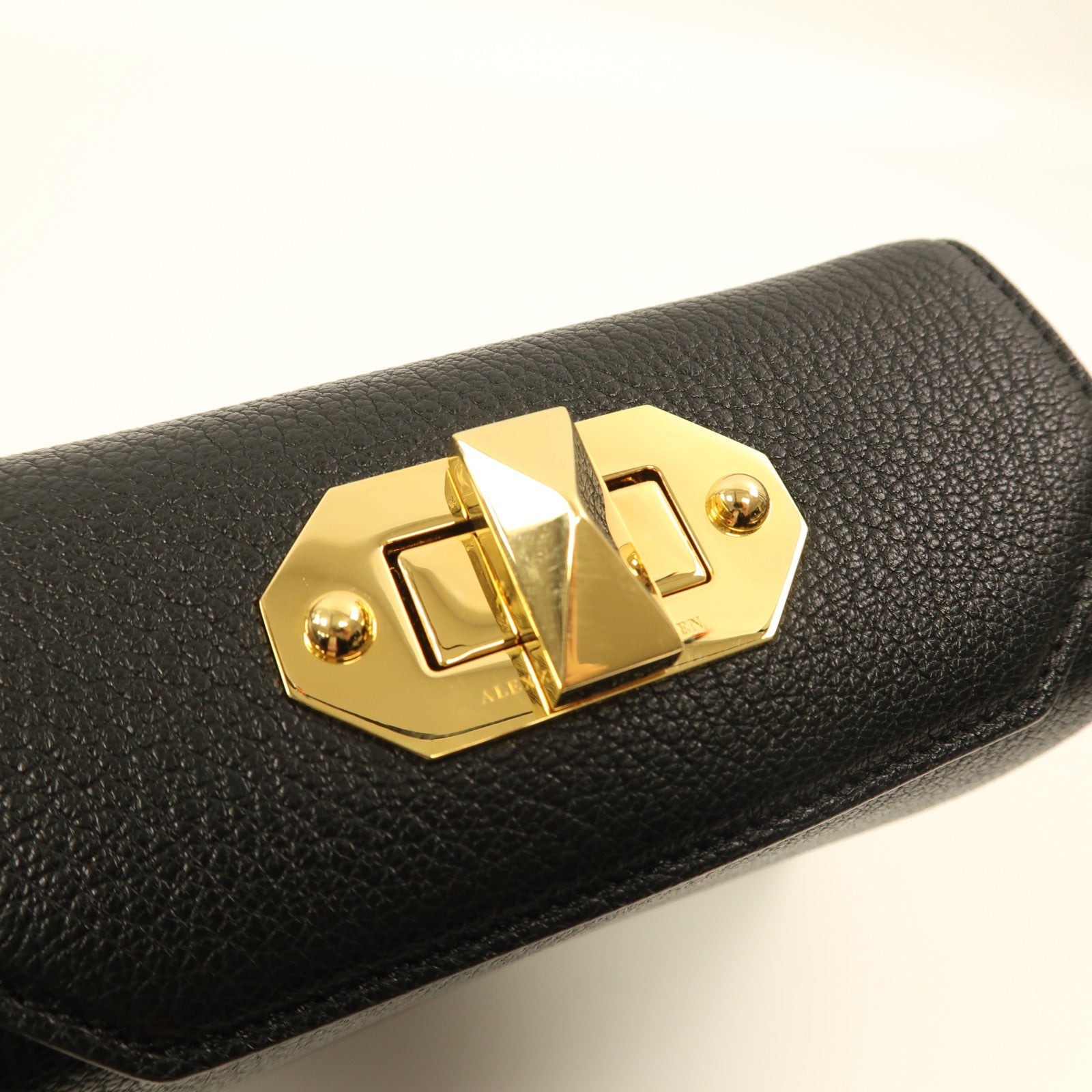 SELECTION 牛皮皮革Shoulder Bag金扣肩背袋黑色