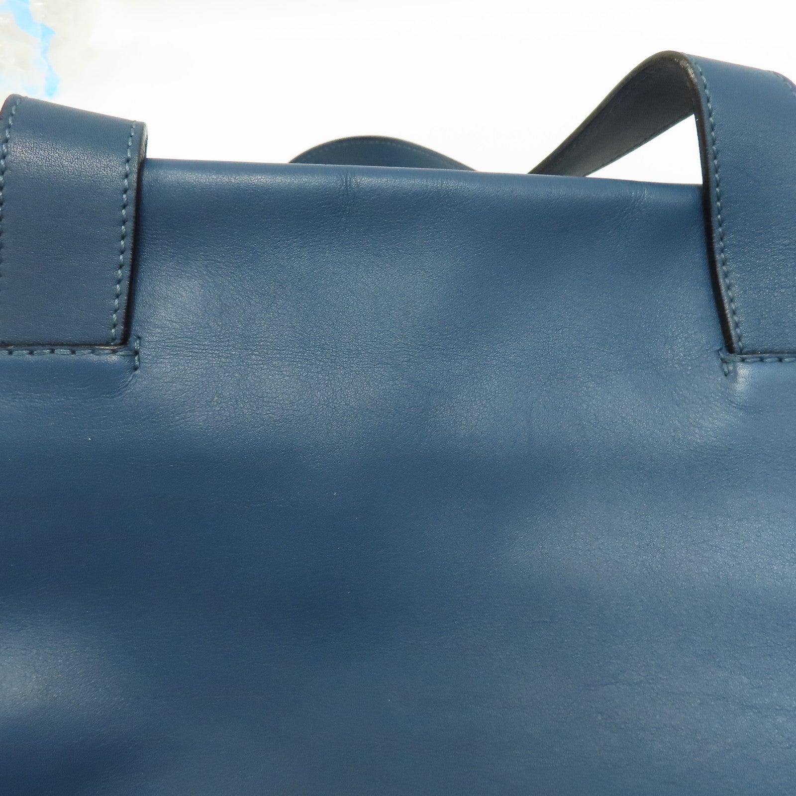 LOEWE 牛皮皮革Tote Bag銀扣手挽袋藍色
