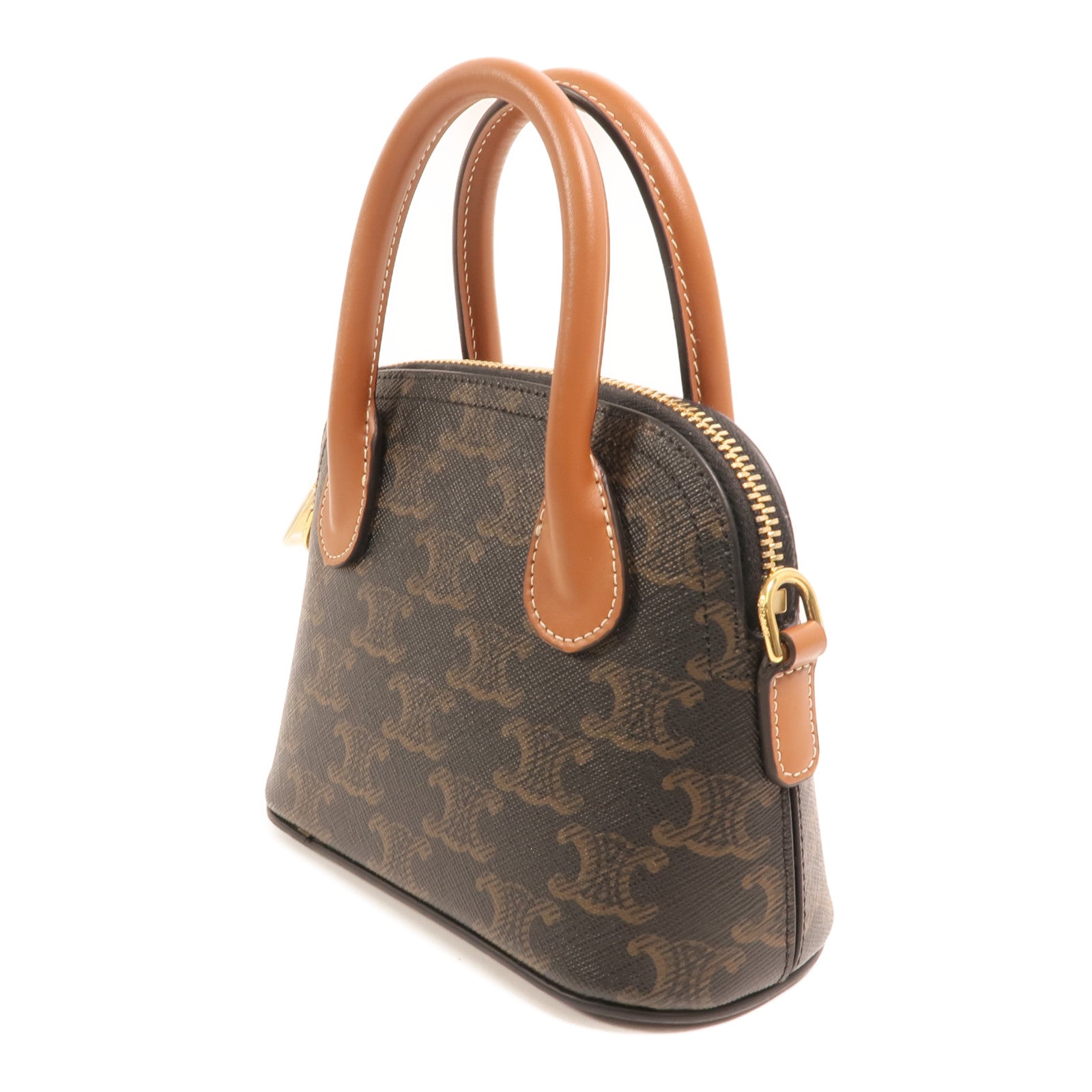 CELINE 塗層帆布Mini Honorine金扣手挽肩背兩用袋