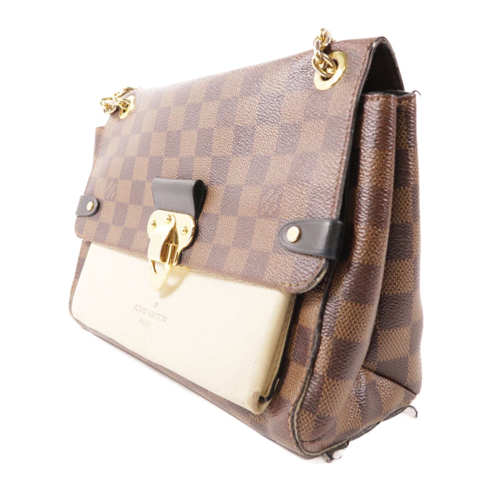 LOUIS VUITTON LV GHW Vavin PM Shoulder Bag N40113 Damier Brown/Beige