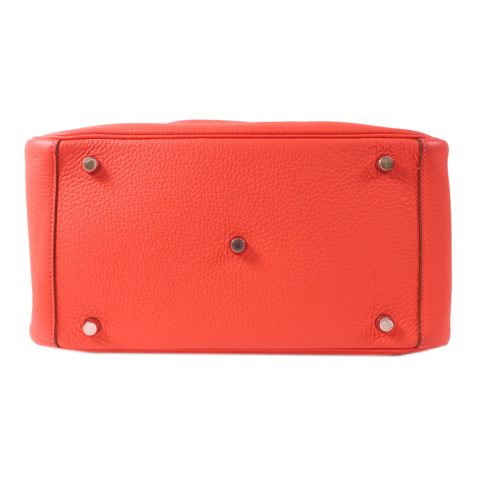 HERMES Clemence皮革Lindy 30銀扣手挽肩背兩用袋Capucine