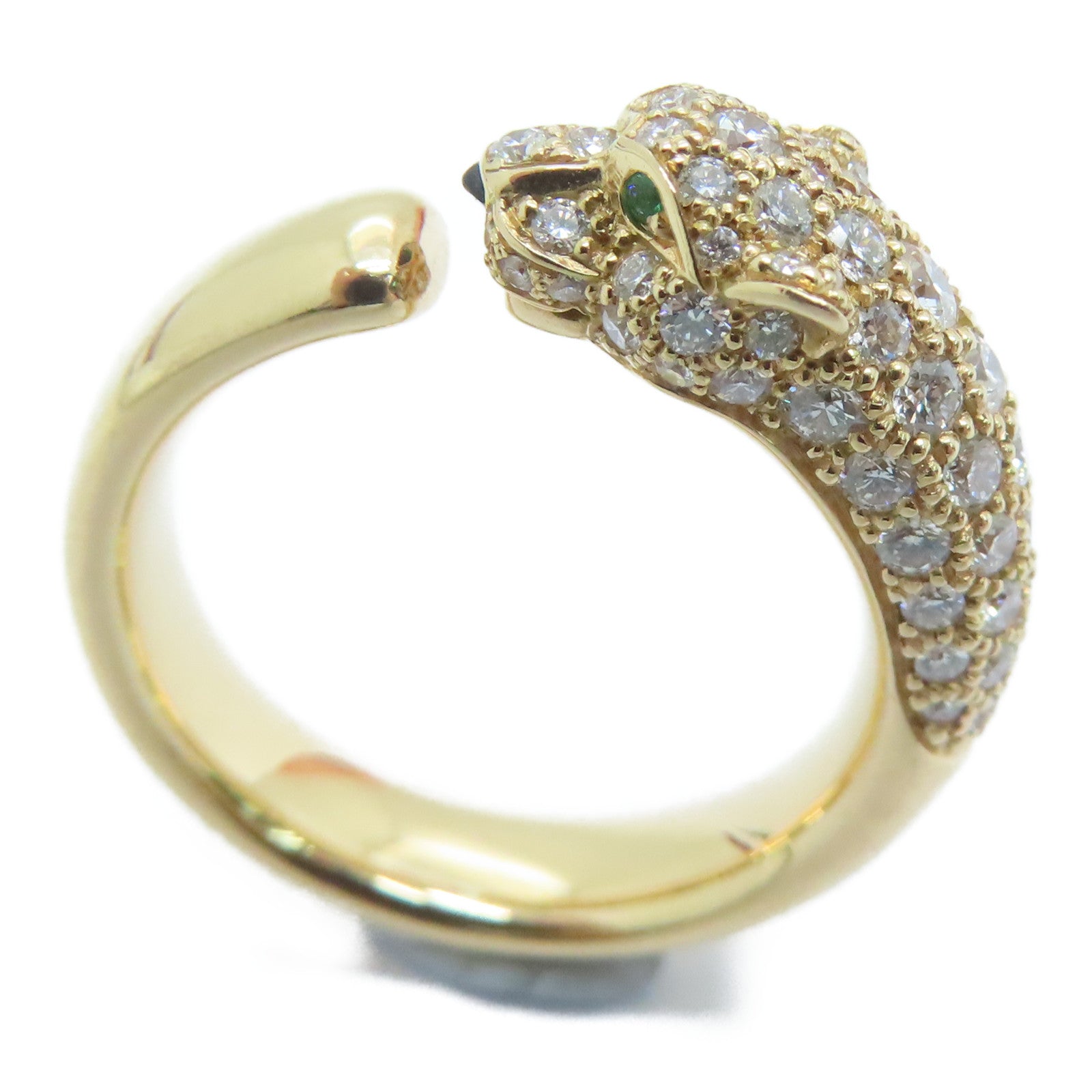 CARTIER 18K玫瑰金Panthere De Cartier Ring钻石戒指US#6.5/ #53