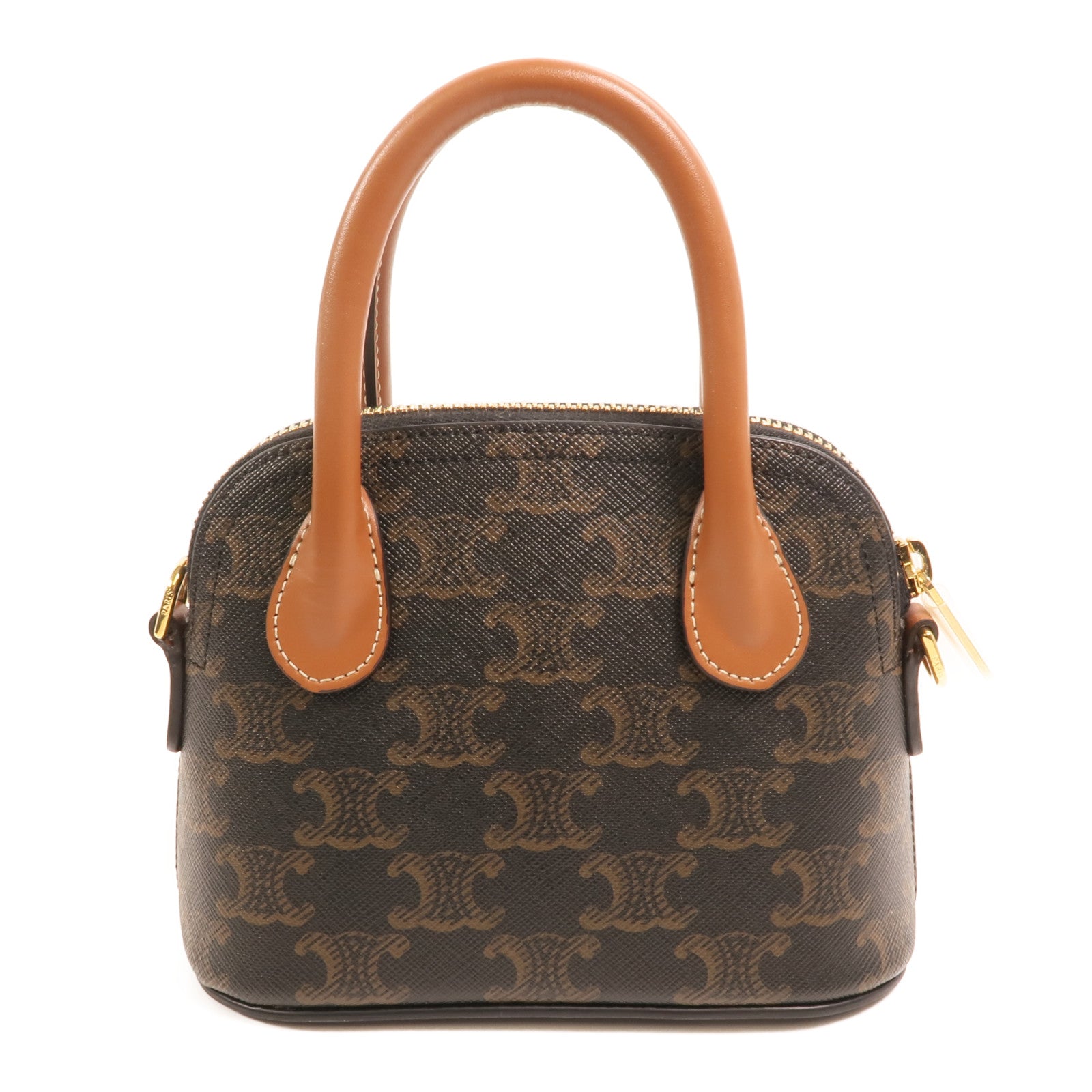 CELINE 塗層帆布Mini Honorine金扣手挽肩背兩用袋