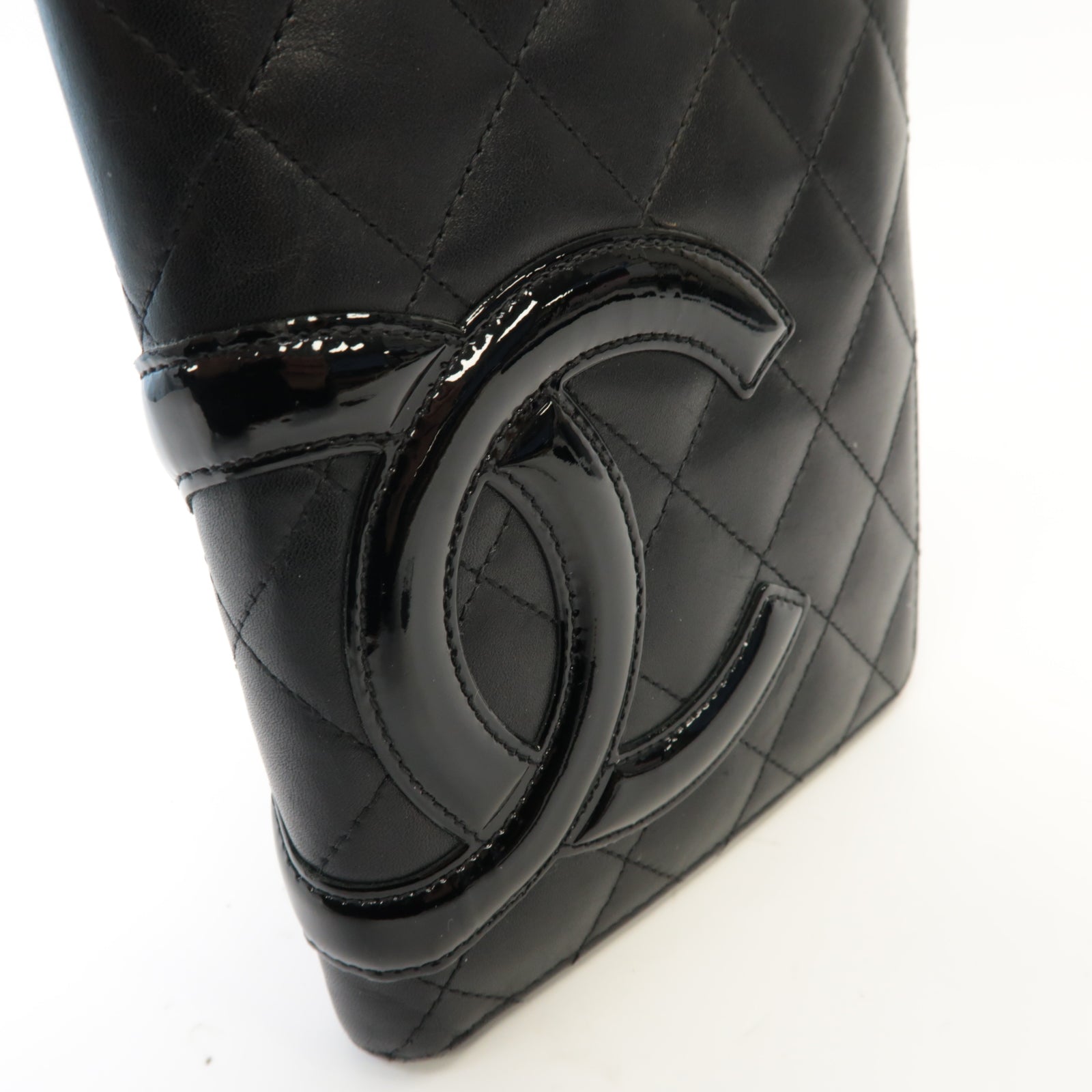 CHANEL 【激減優惠】菱格牛皮皮革Cambon Long Zipped Wallet銀扣長錢包黑色/粉紅色