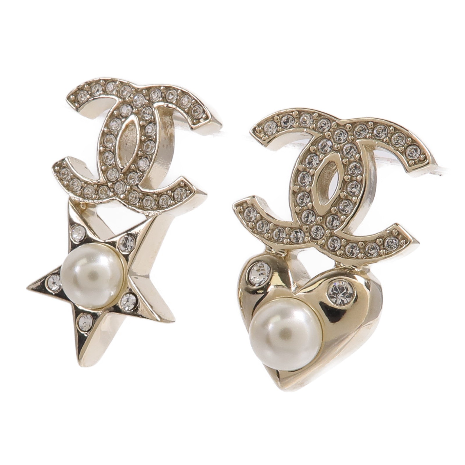 CHANEL 金屬/水鑽Earrings耳環