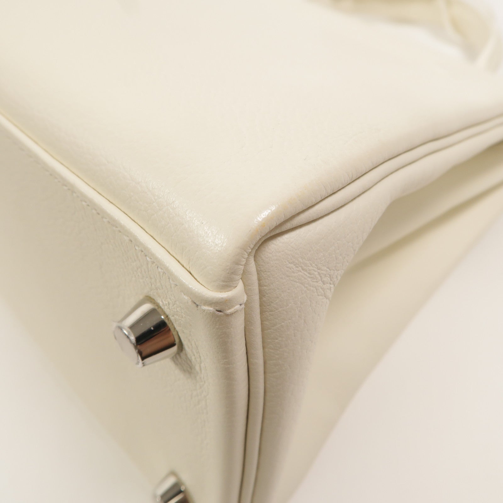 HERMES Evercolor皮革Kelly 28手挽肩背兩用袋Blanc