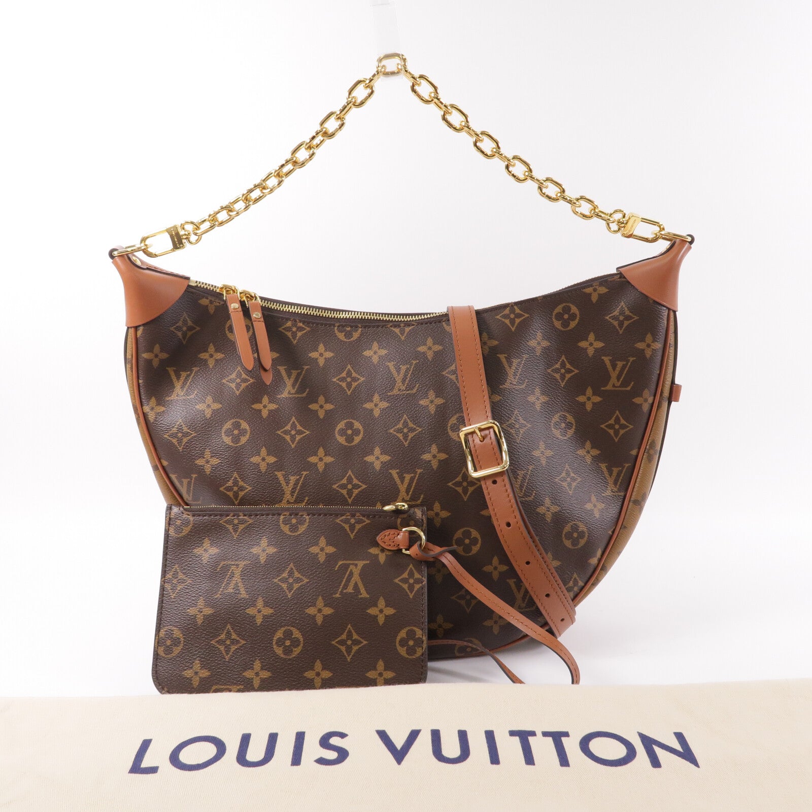 LOUIS VUITTON Monogram Reverse Loop Hobo PM手挽肩背兩用袋