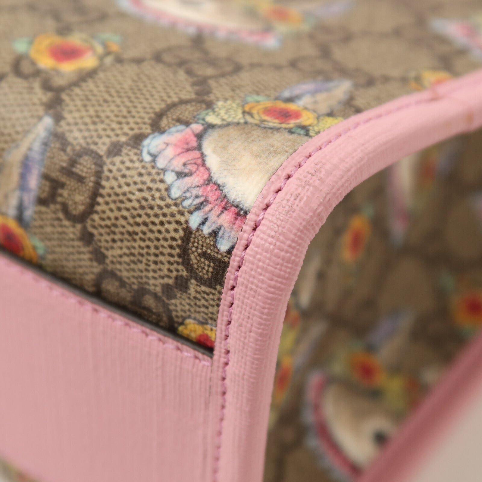 GUCCI 塗層帆布Tote Bag銀扣手挽肩背兩用袋