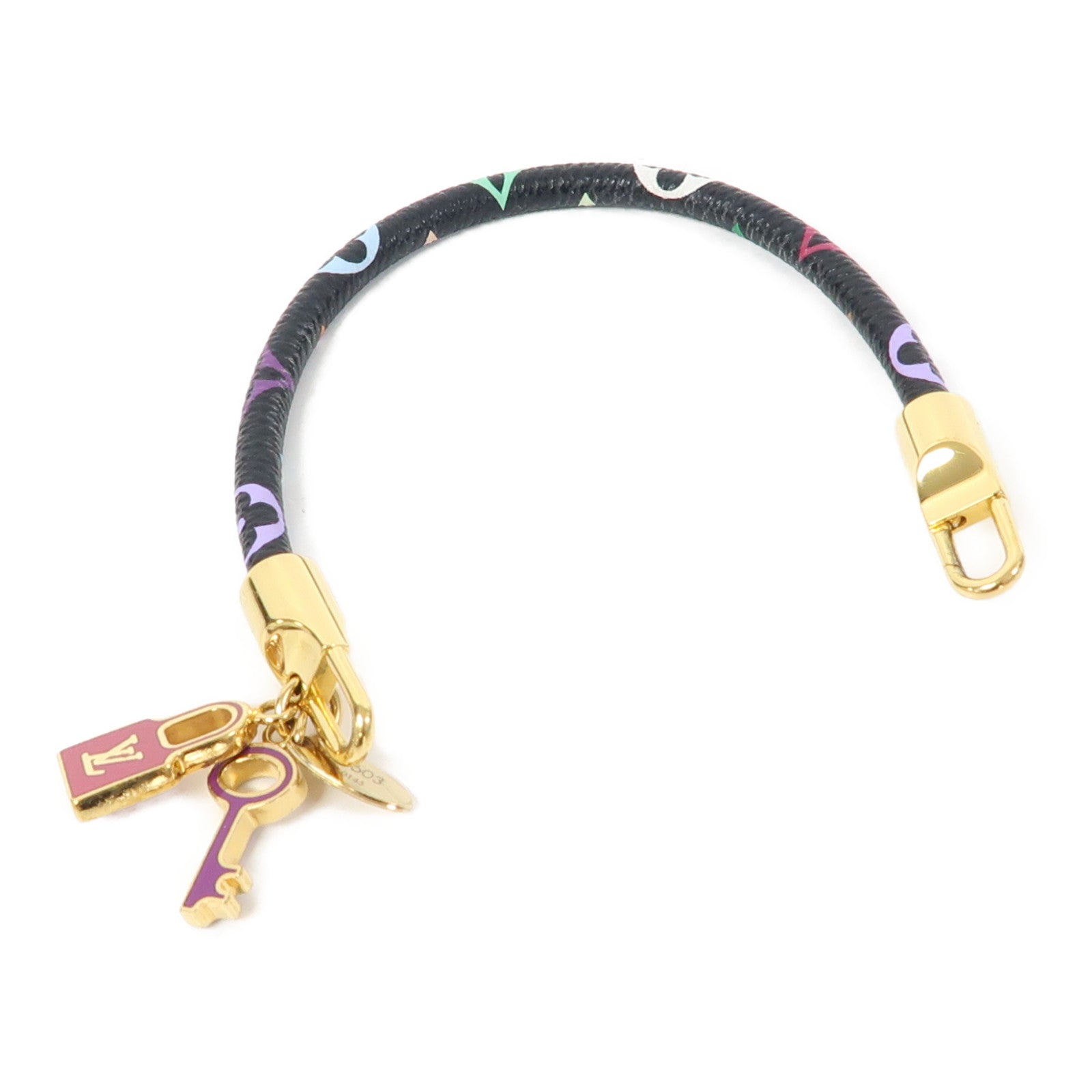 LOUIS VUITTON Monogram Multicolore Bracelet金扣手鏈黑色