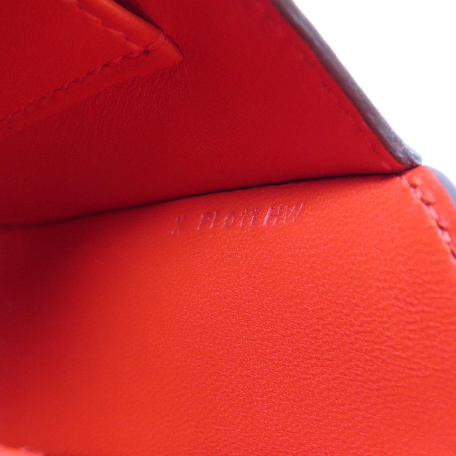 HERMES Epsom皮革Mini Cherche金扣手拿包紅色