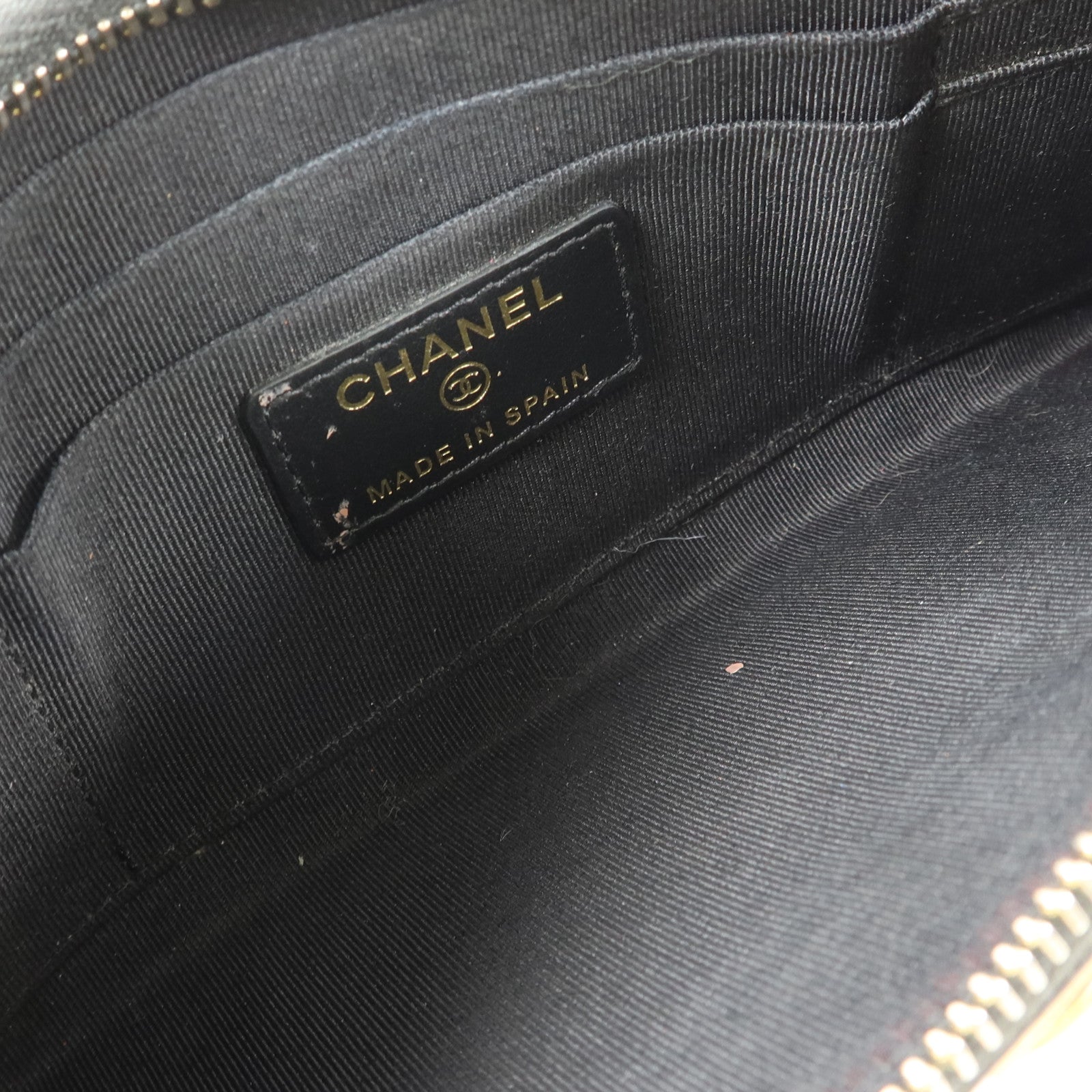 CHANEL 羊皮皮革Boy Chanel Zipper Long Wallet金扣長錢包