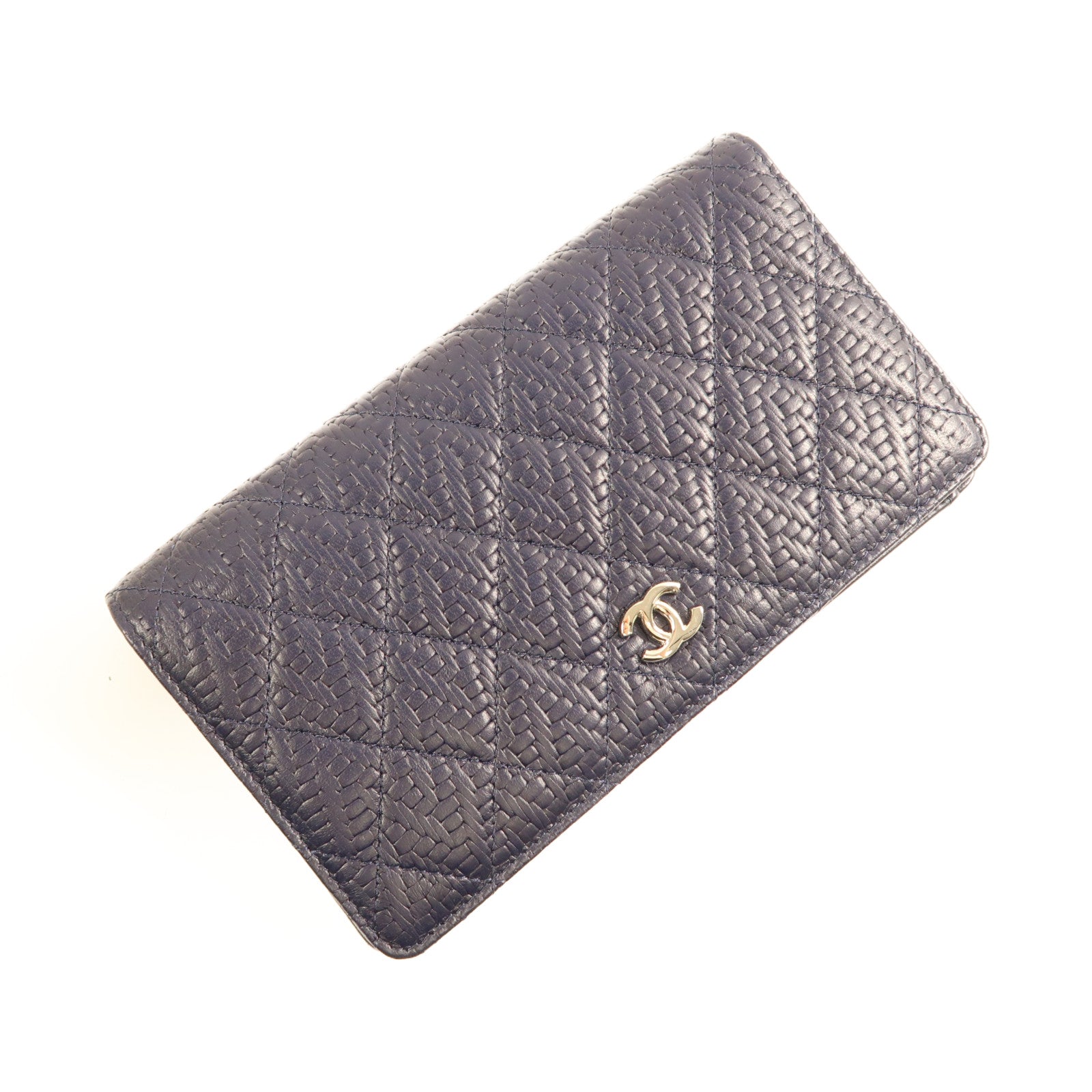 CHANEL 【激減優惠】羊皮皮革Long Wallet銀扣長錢包