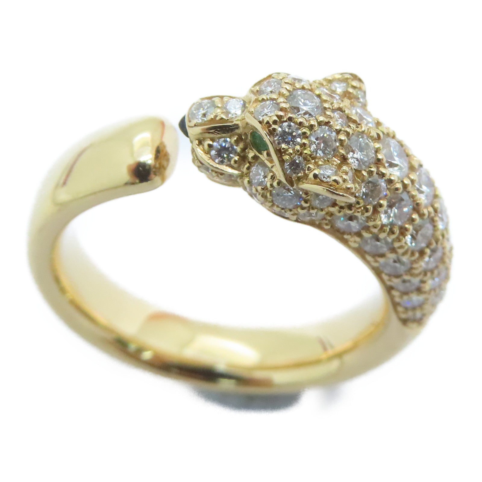 CARTIER 18K玫瑰金Panthere De Cartier Ring钻石戒指US#6.5/ #53