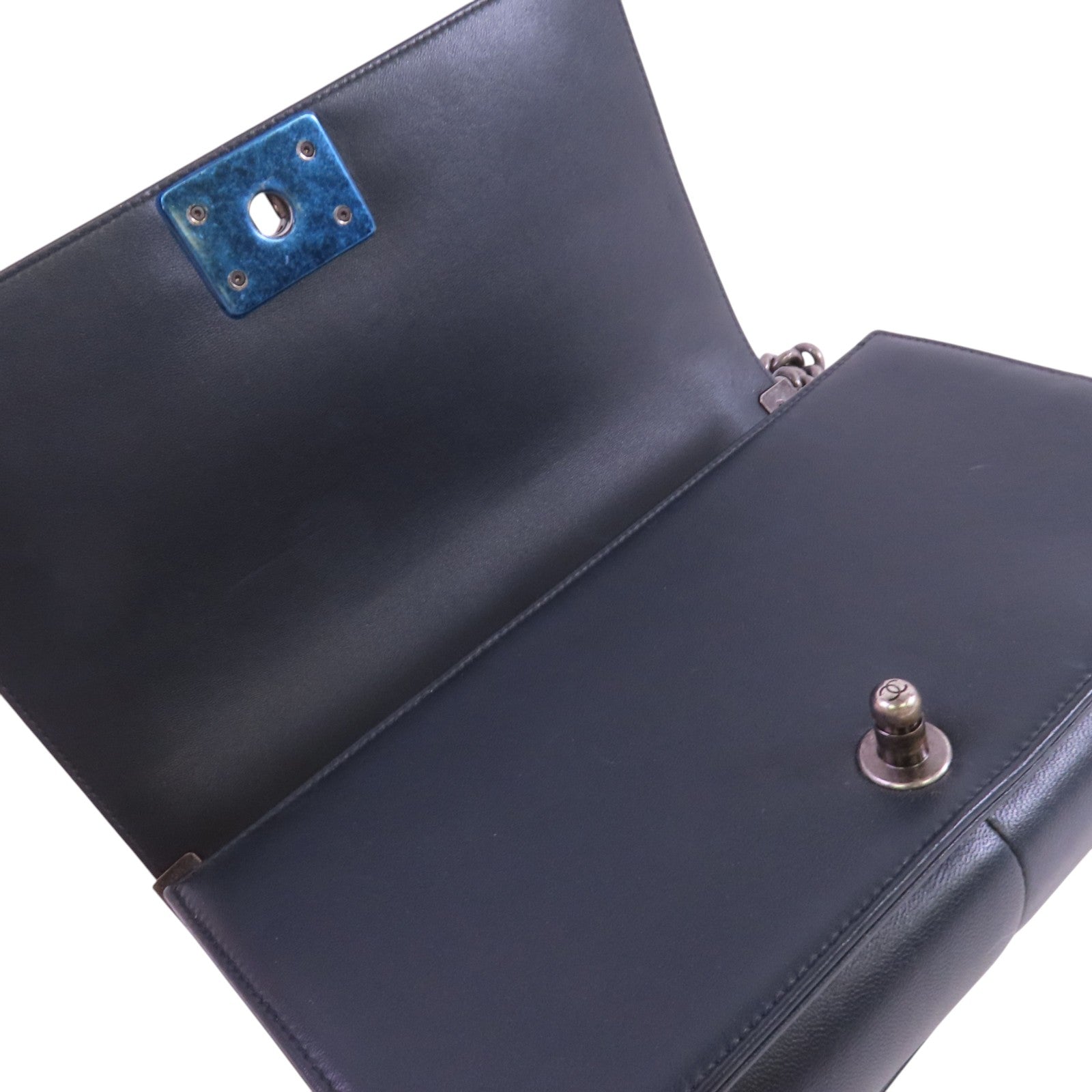 CHANEL 【激減優惠】羊皮皮革Boy 25銀扣鏈帶肩背袋