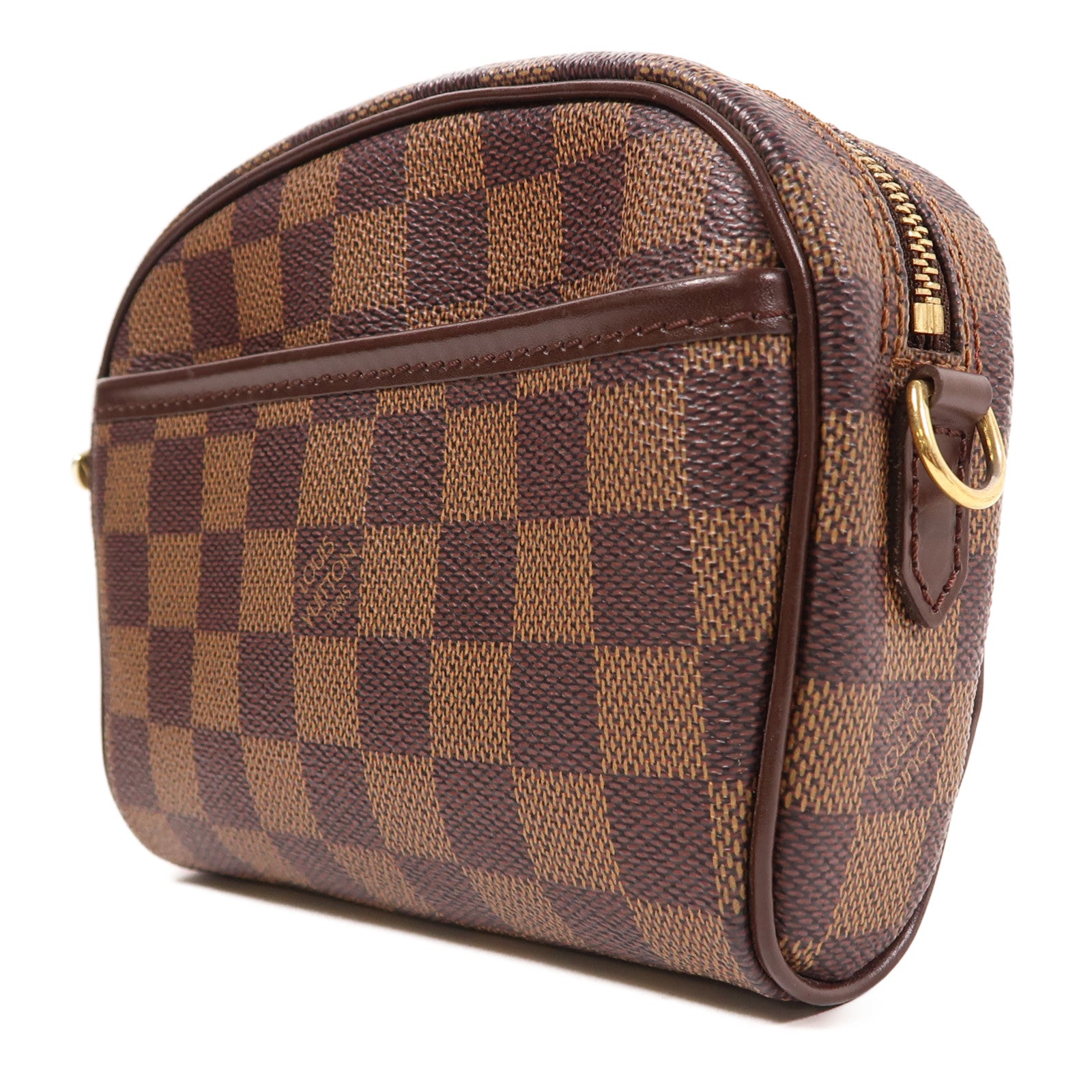LOUIS VUITTON Damier Pochette Ipanema金扣肩背袋/腰包啡色