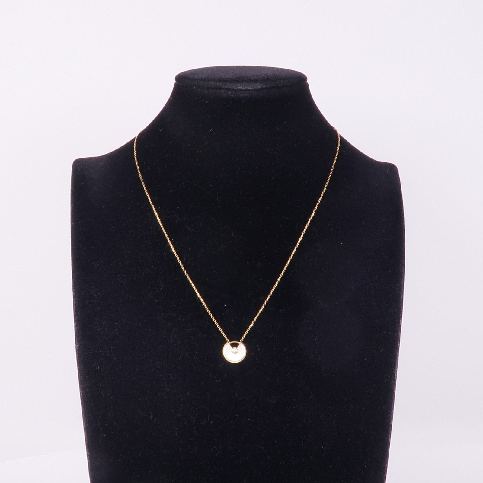 CARTIER 18K黃金Amulette De Diamond Necklace鑽石/珍珠母項鍊