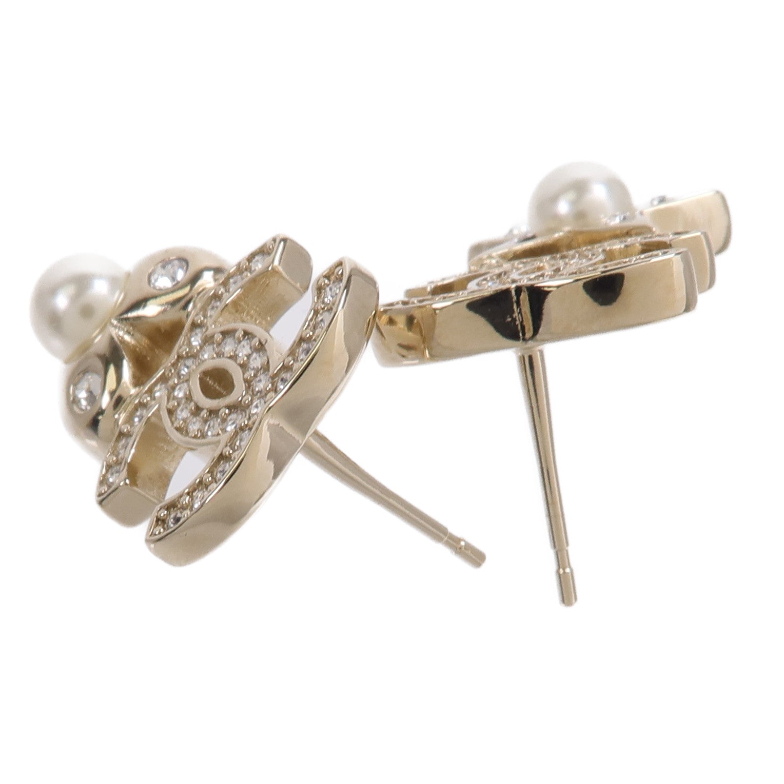 CHANEL 金屬/水鑽Earrings耳環