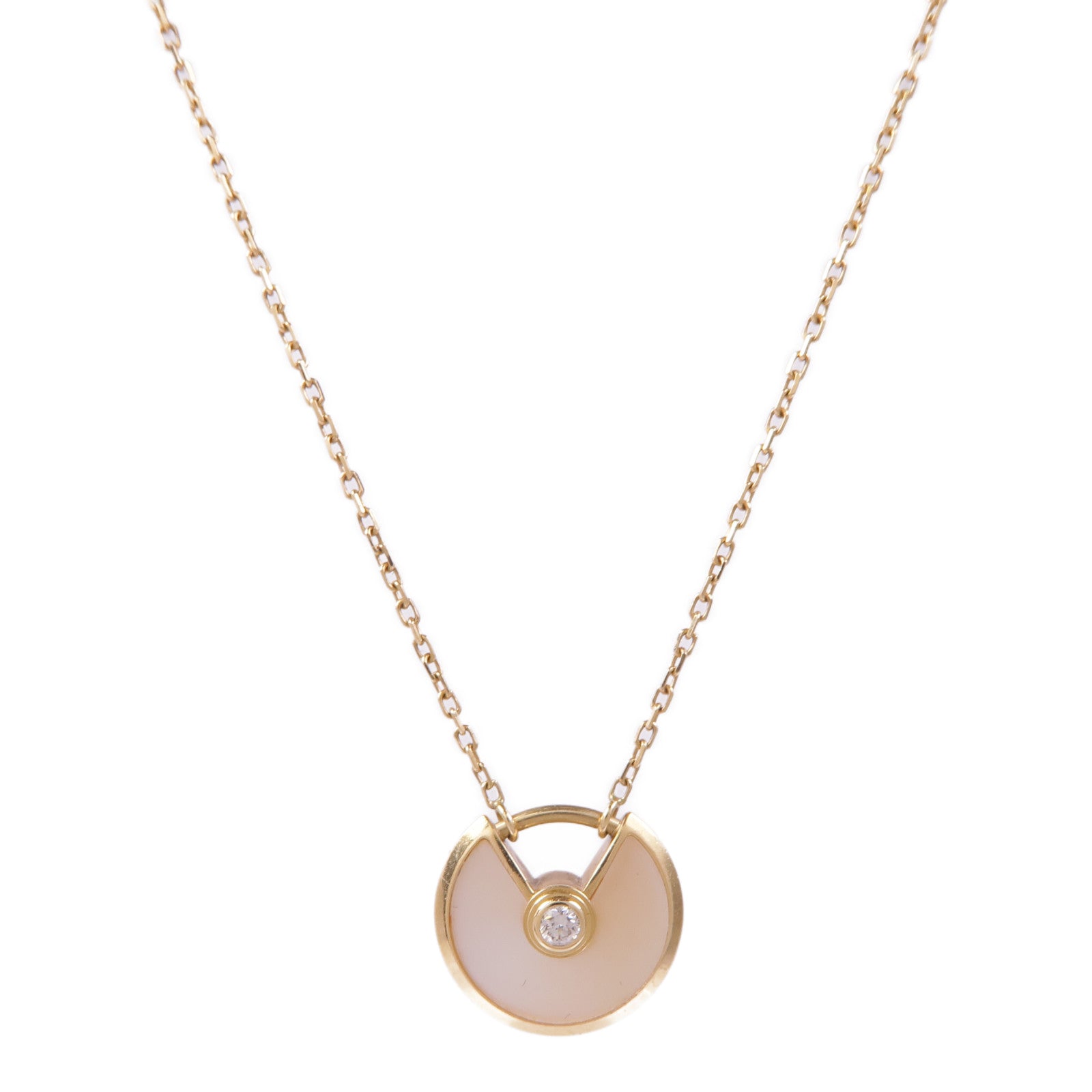 CARTIER 【激減優惠】18K黃金Amulette De Diamond Necklace鑽石/珍珠母項鍊