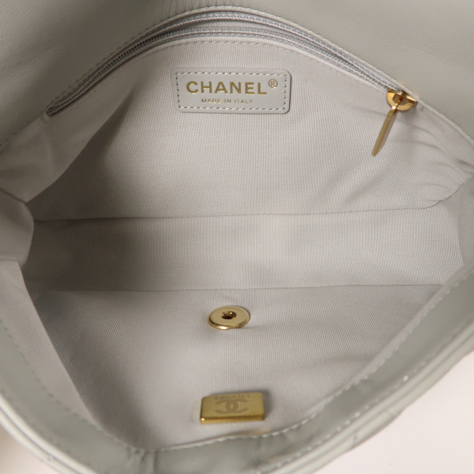 CHANEL 牛皮皮革Chain Shoulder金扣鏈帶肩背袋