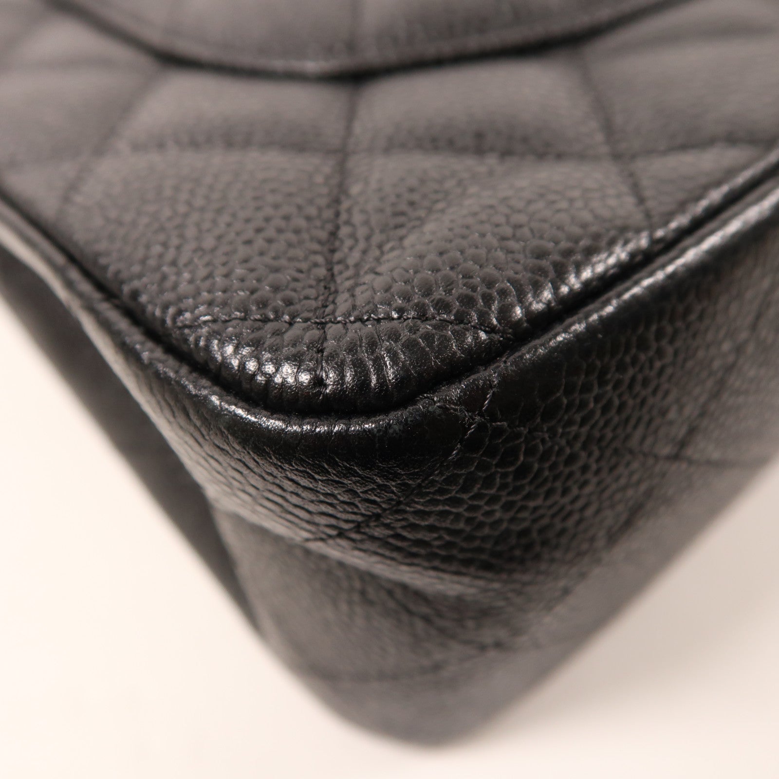 CHANEL 牛皮皮革Large Classic銀扣鏈帶肩背袋