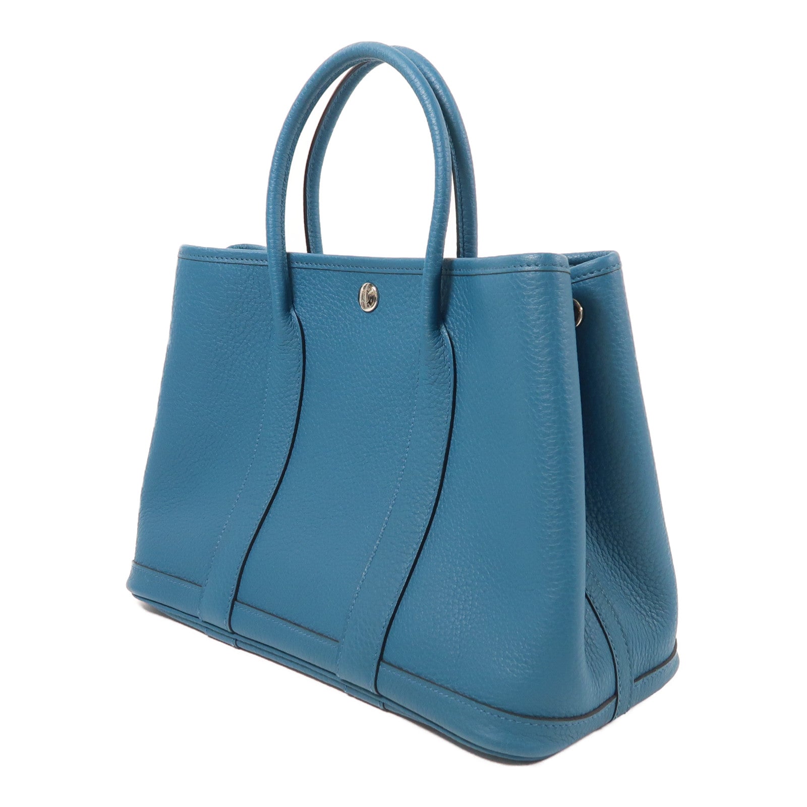 HERMES Clemence皮革Garden Party TPM銀扣手挽袋1P Colvert