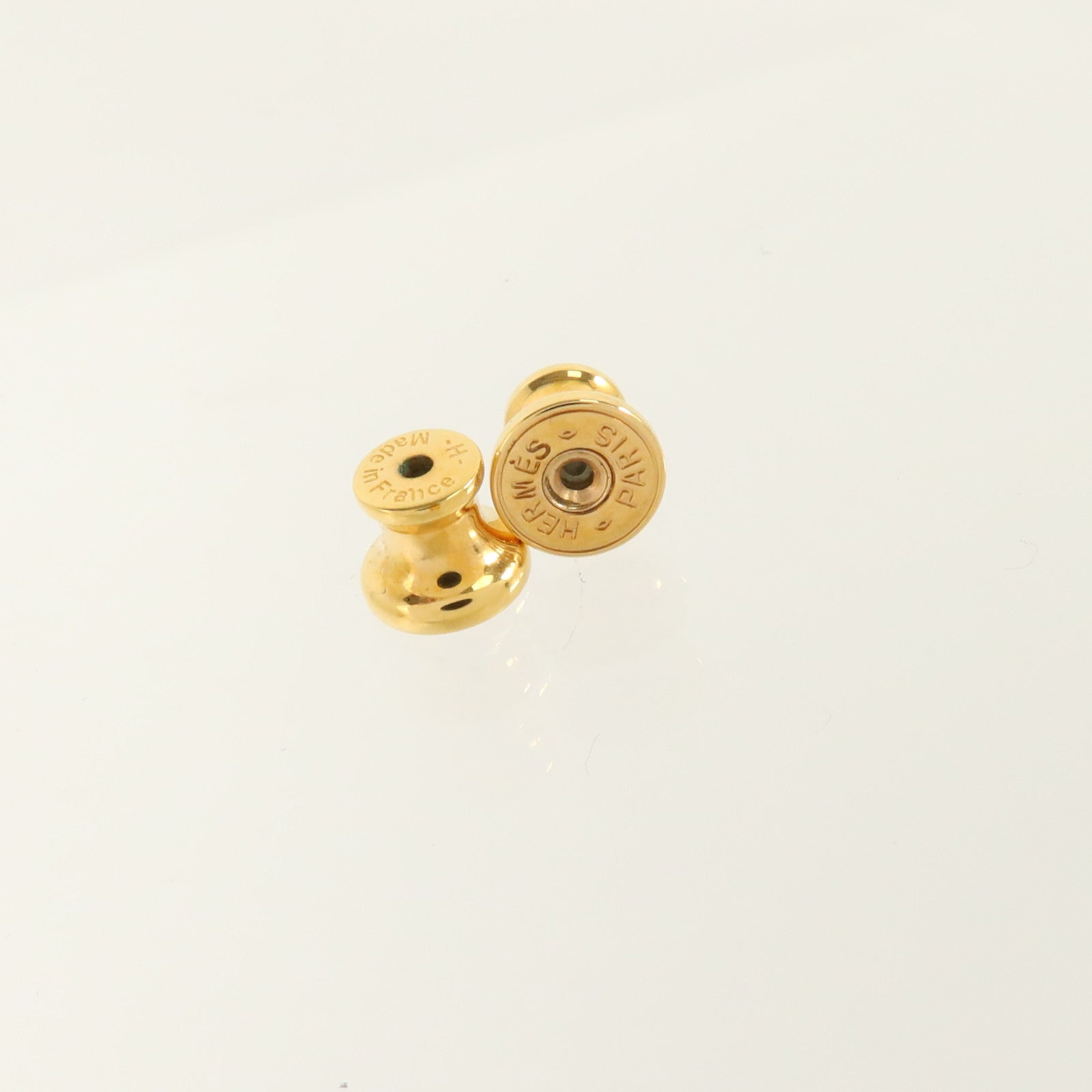 HERMES 金屬/琺瑯Mini Pop H Earrings耳環Gold/Blanc