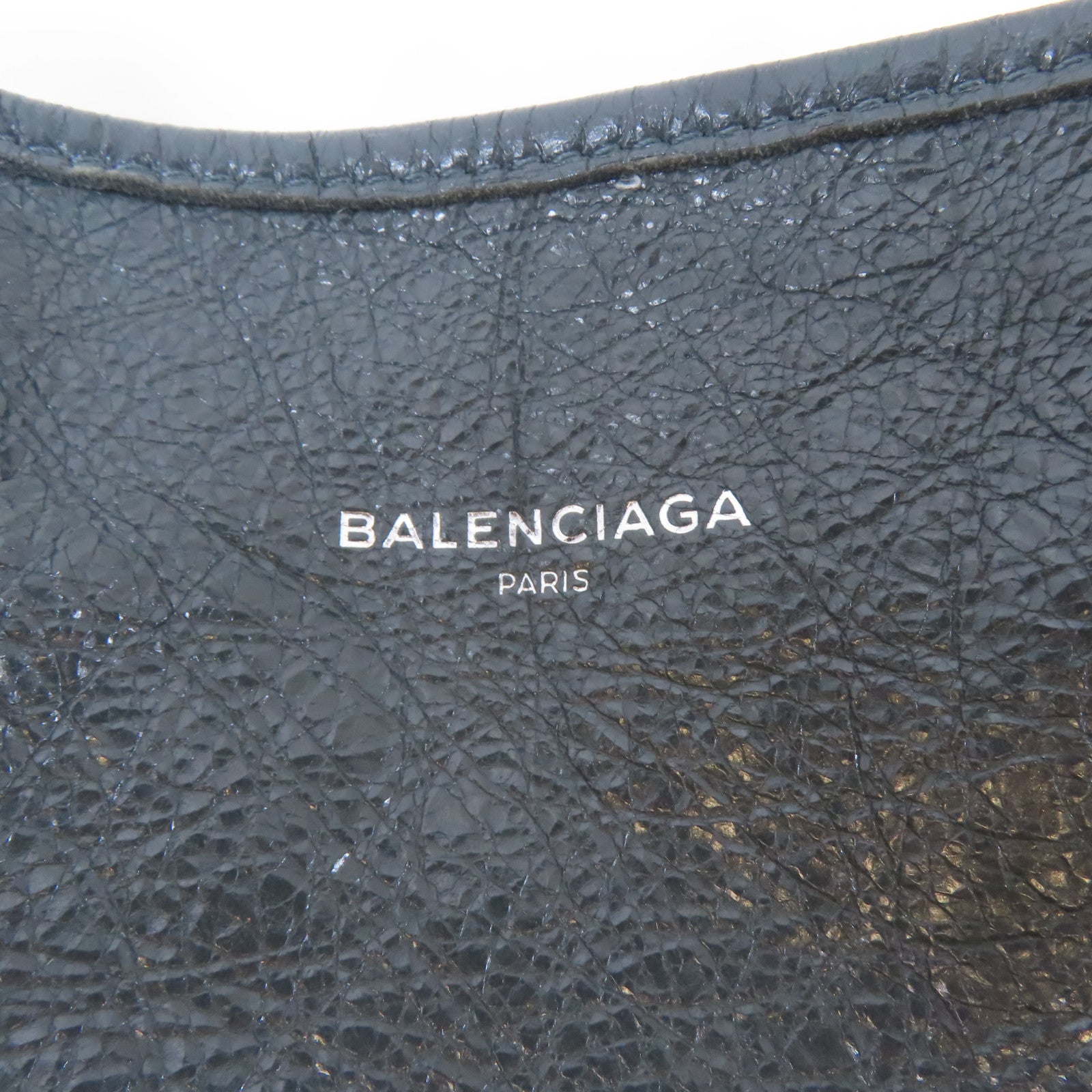 BALENCIAGA 牛皮皮革2 Way Shoulder Bag銀扣手挽肩背兩用袋灰色