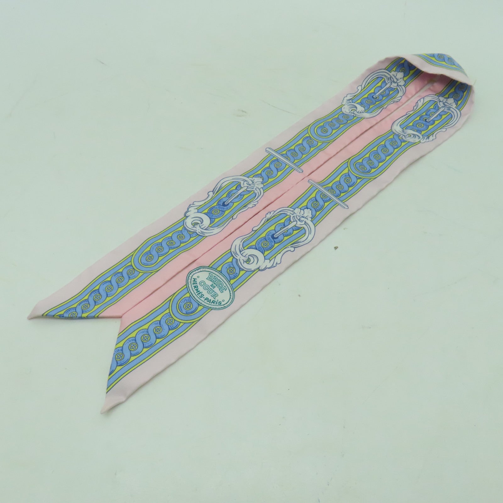 HERMES 【激減優惠】絲質Twilly絲巾粉紅色