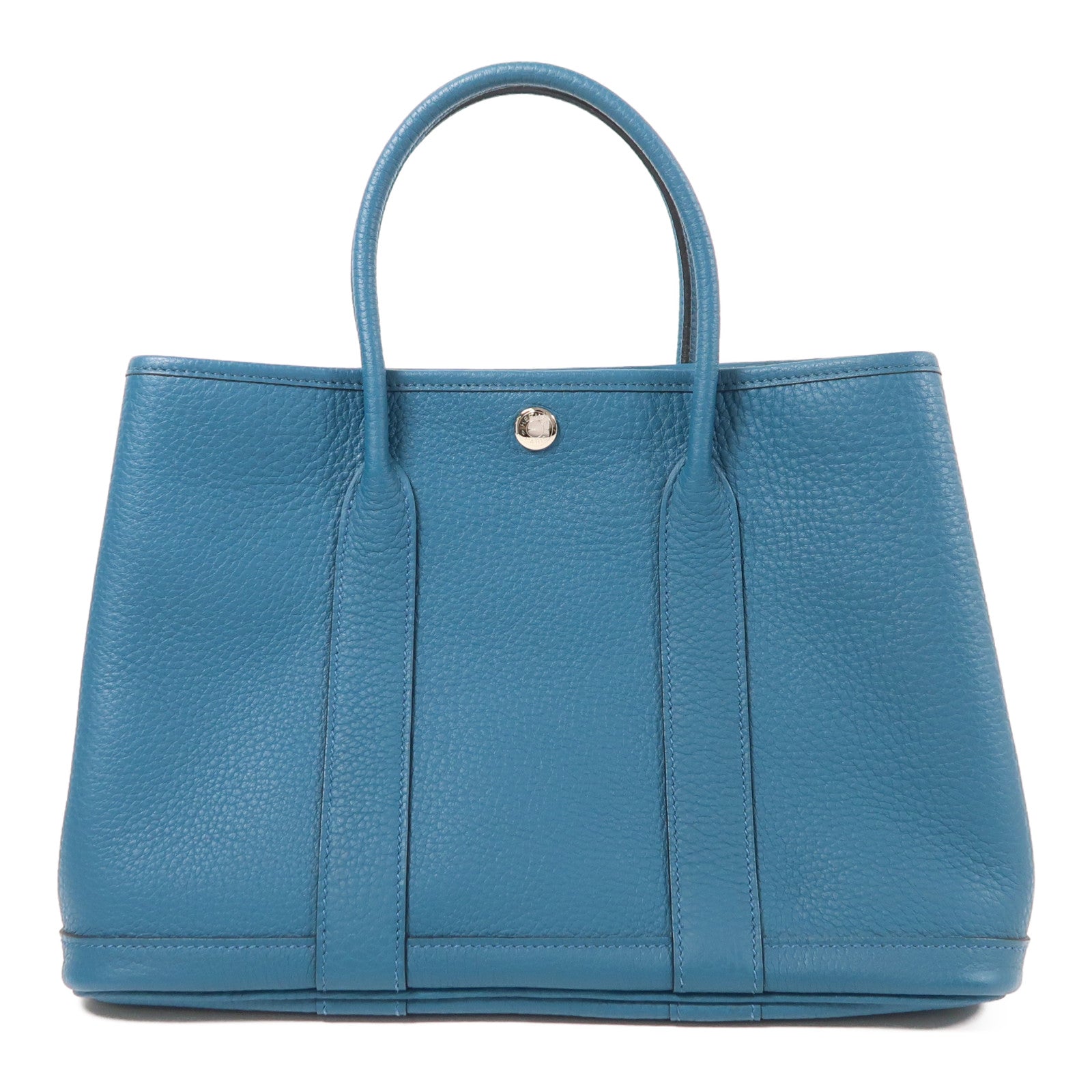 HERMES Clemence皮革Garden Party TPM銀扣手挽袋1P Colvert