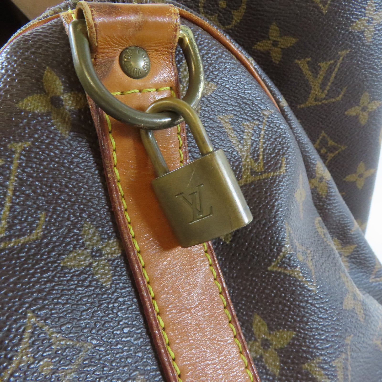 LOUIS VUITTON Monogram Keepall 45 Bandouliere金扣波士頓包啡色