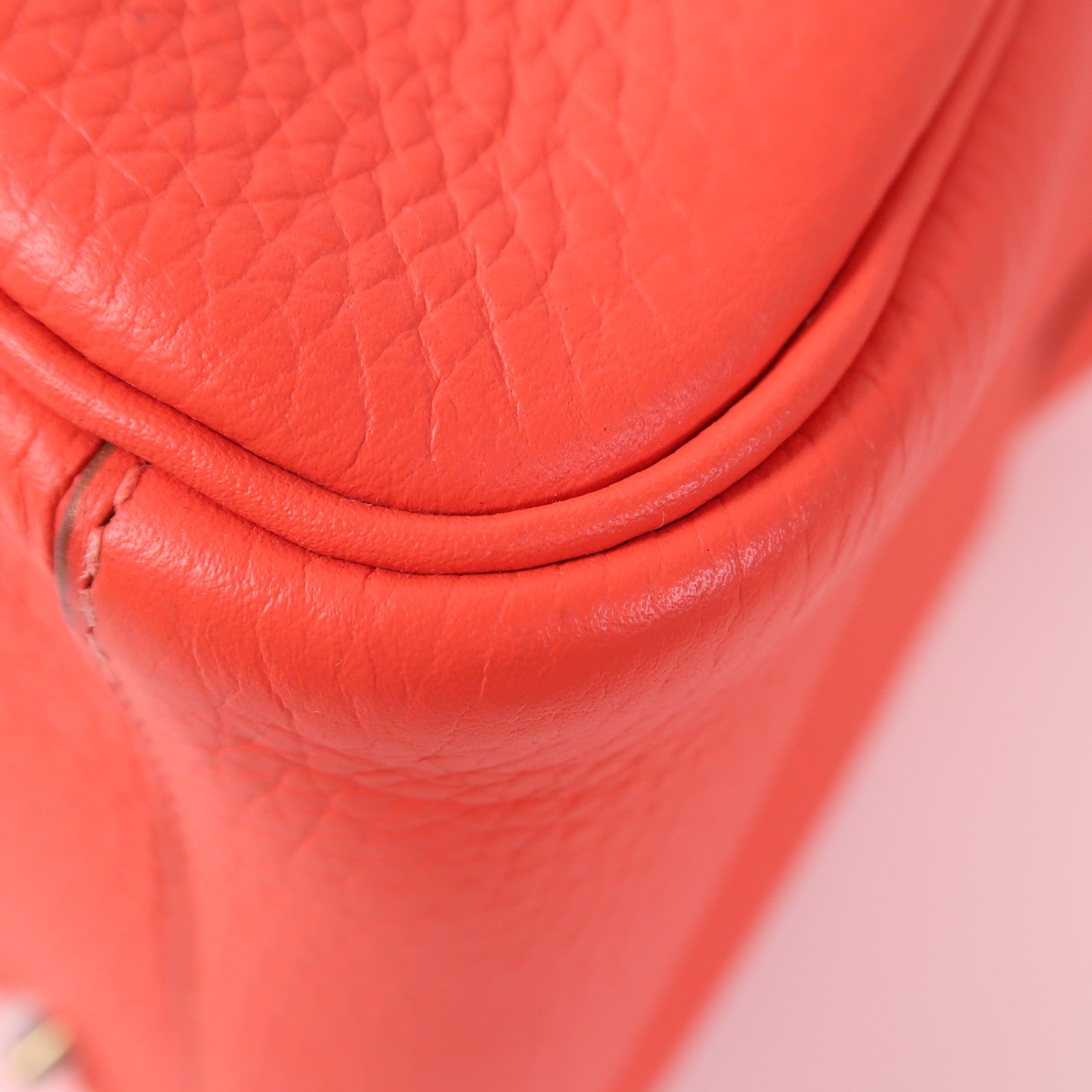 HERMES Clemence皮革Lindy 30銀扣手挽肩背兩用袋Capucine