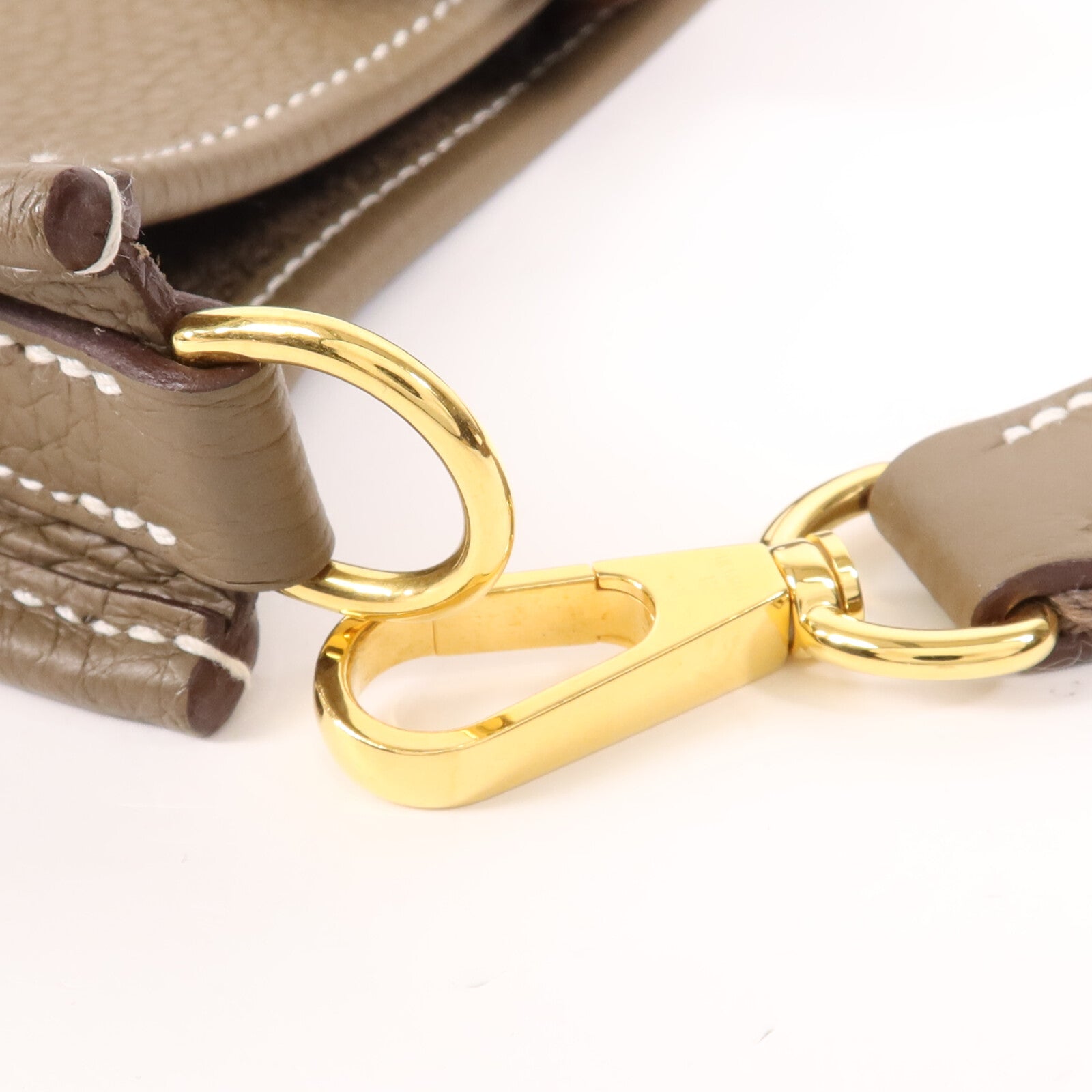 HERMES Clemence皮革Evelyne TPM金扣肩背袋Etoupe