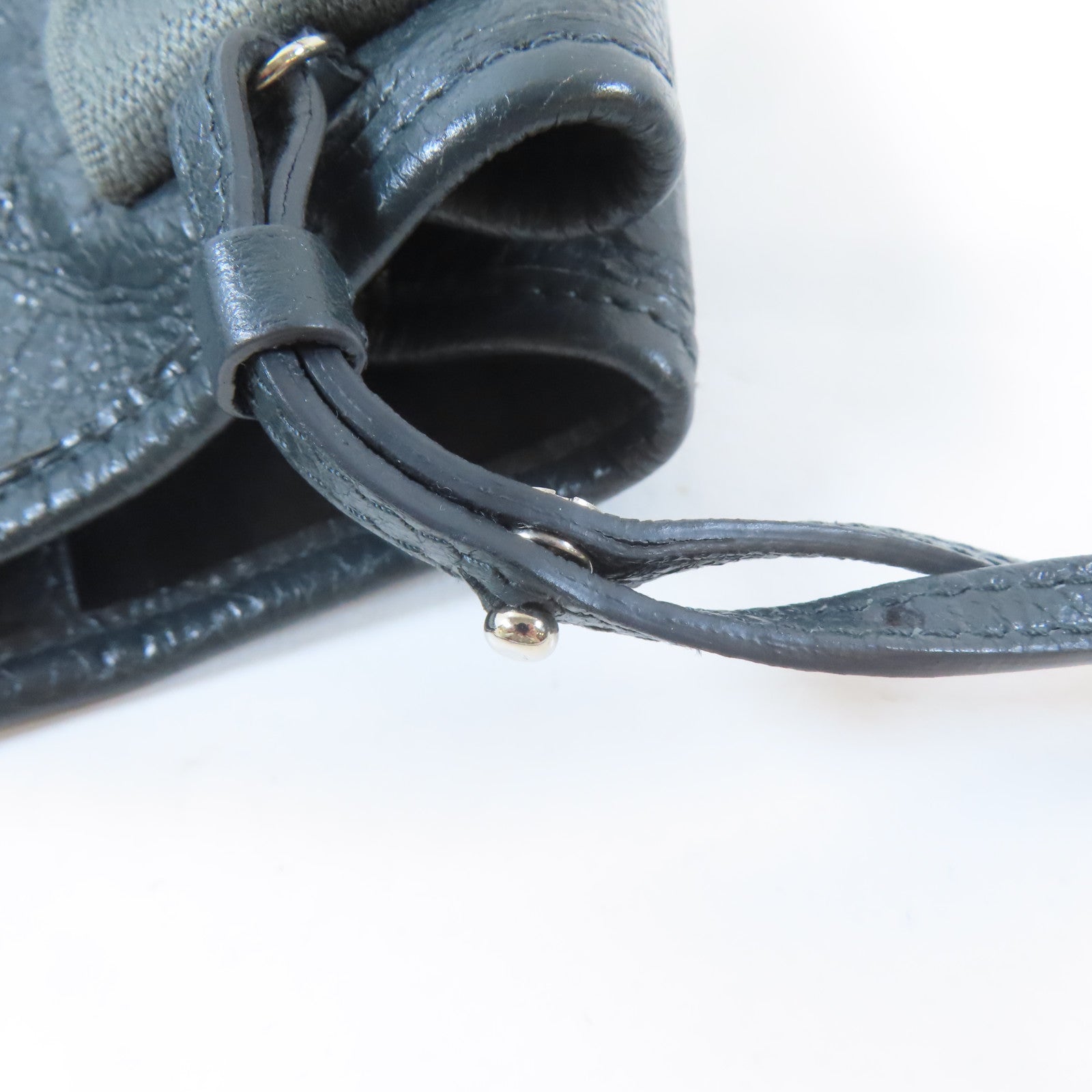 BALENCIAGA 牛皮皮革2 Way Shoulder Bag銀扣手挽肩背兩用袋灰色