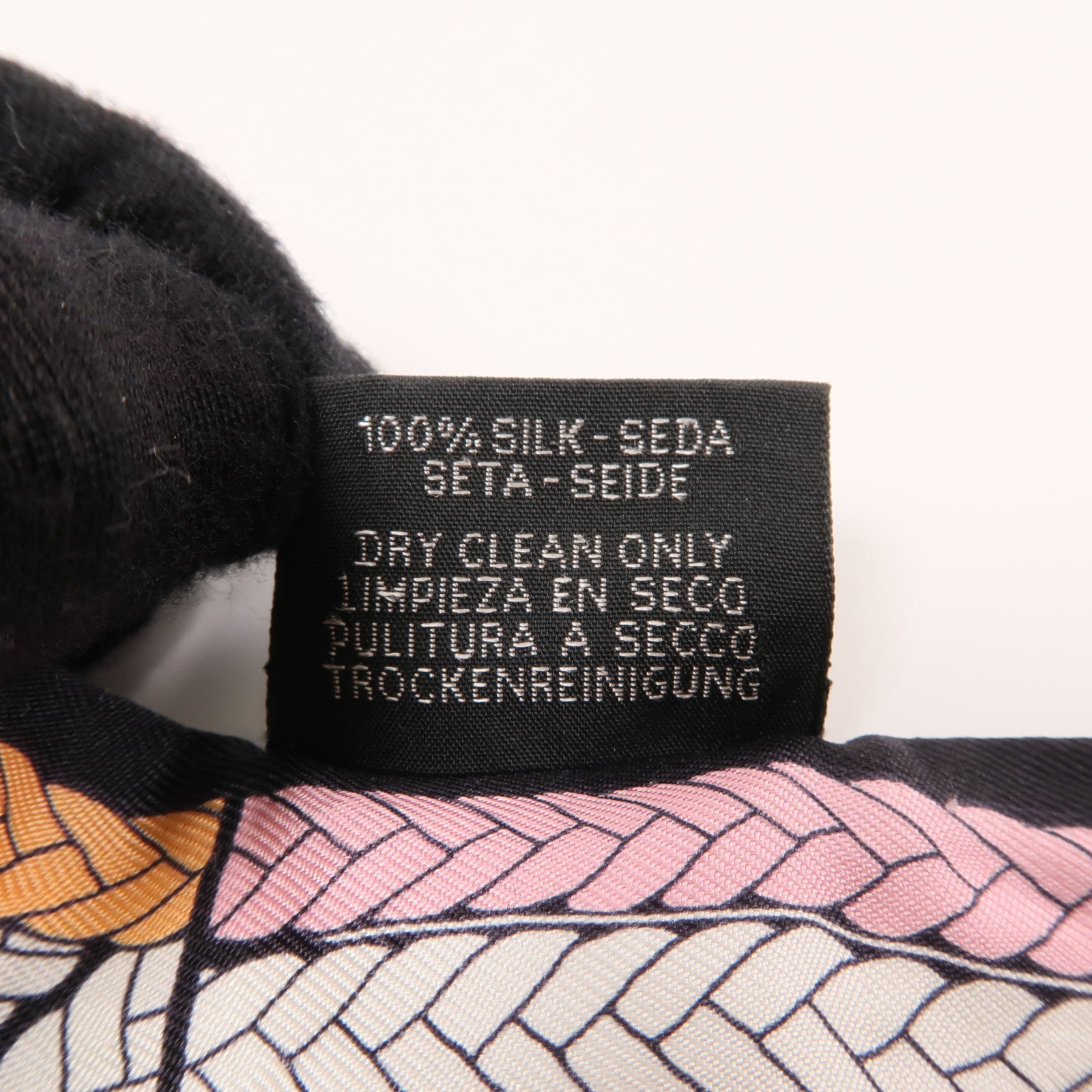 HERMES 絲質Twilly絲巾黑色/彩色